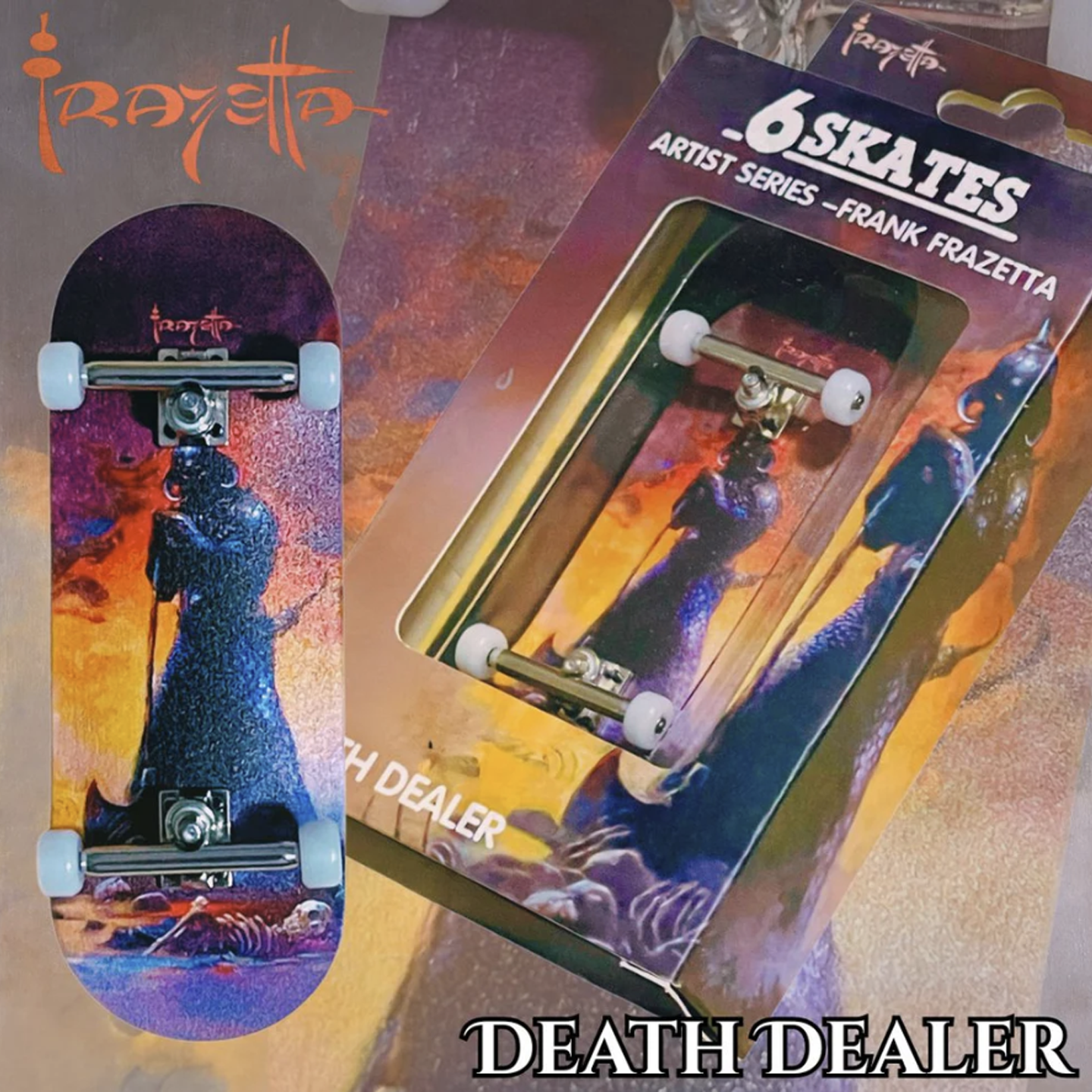 Photo of the 6Skates Frazetta Death Dealer III Revised fingerboard. Frazetta&
