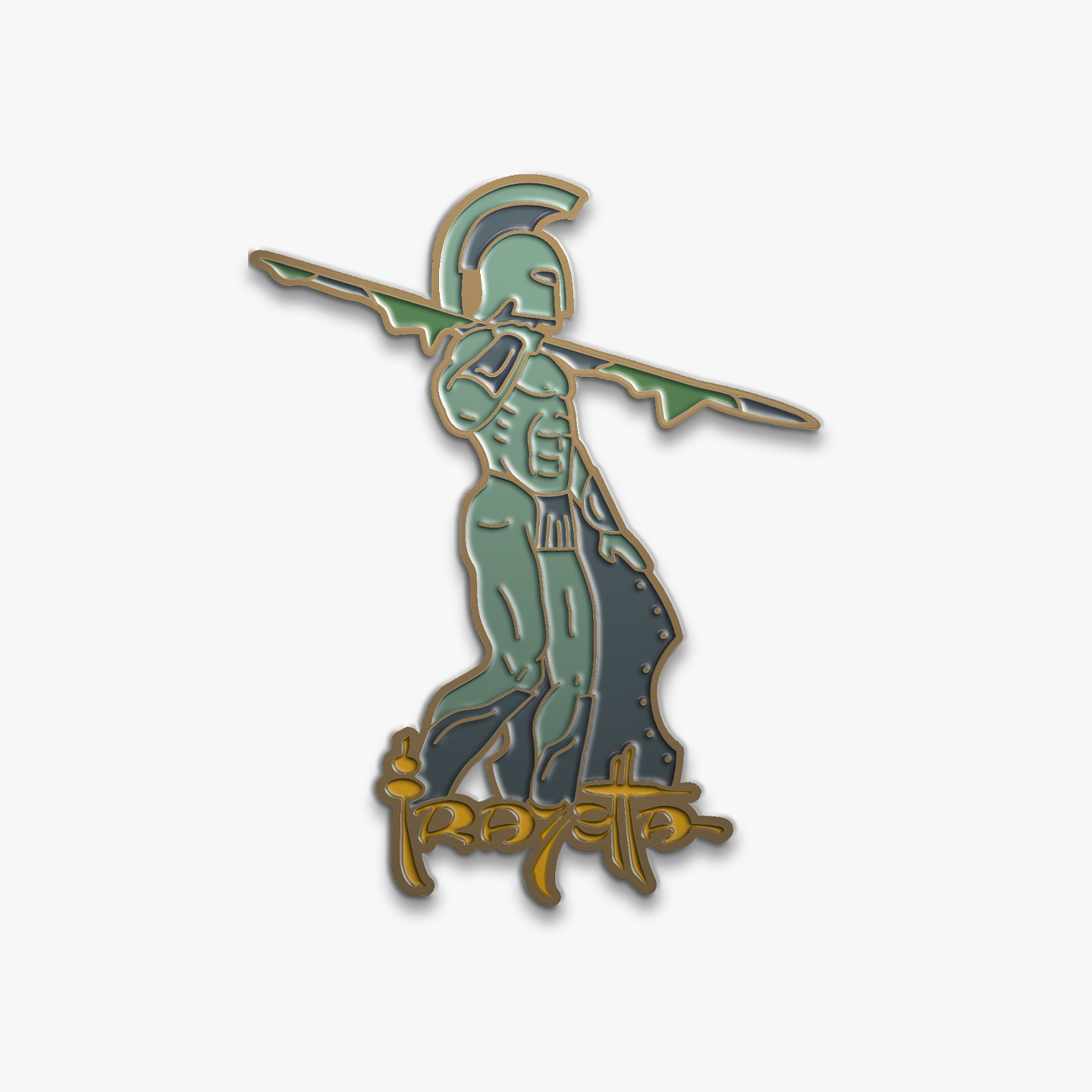 Frank Frazetta soft enamel pin with antique bronze finish, featuring iconic fantasy artwork. The pin is 2.5 inches in size with a secure pin-back closure.