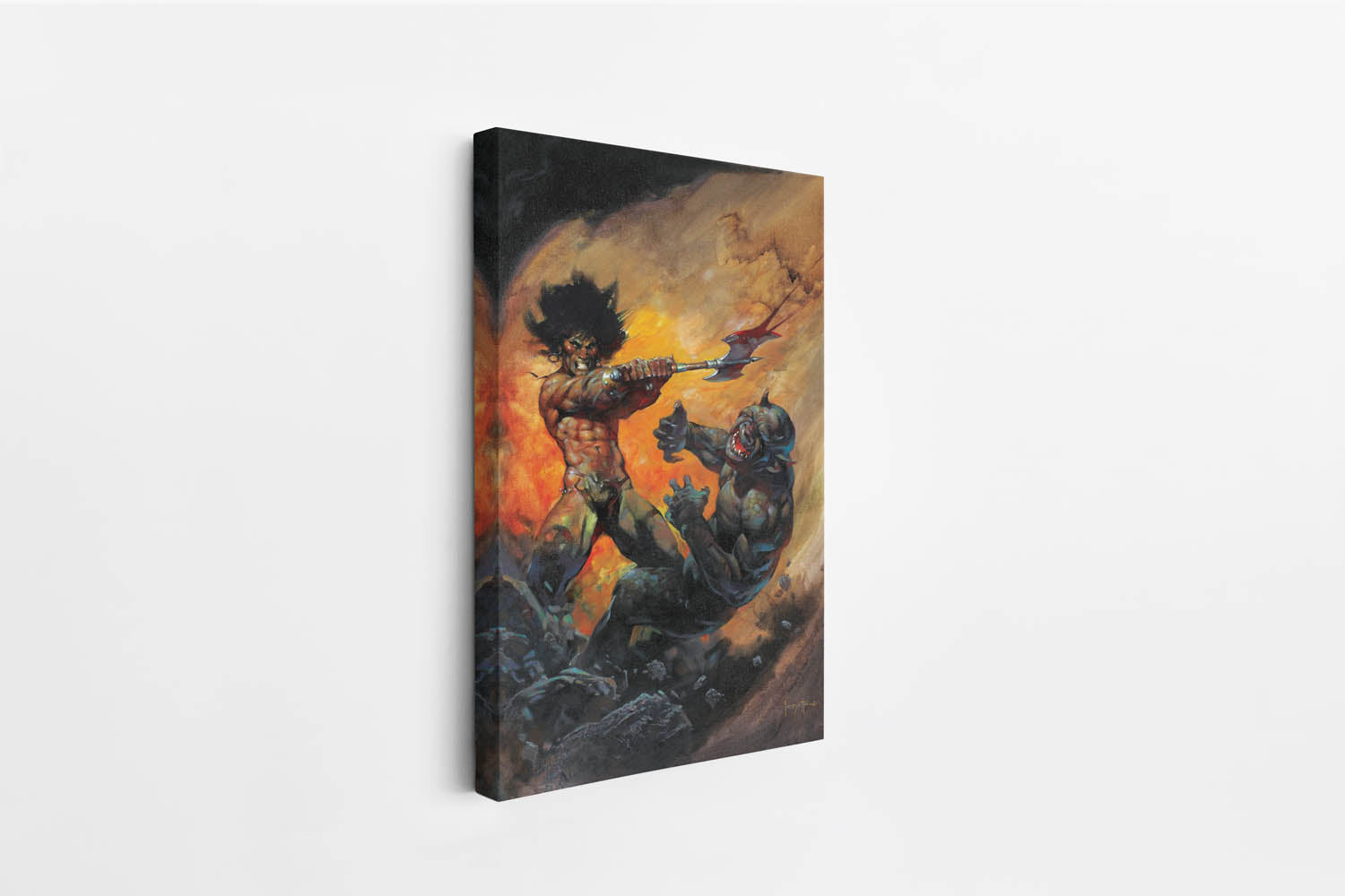 Barbarian with Axe Canvas Wrap B-Stock