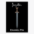 Frazetta Barbarian Sword enamel pin on black backer card featuring a sleek black nickel finish, perfect for collectors and fans of Frank Frazetta’s legendary artwork.