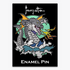 Frazetta Flying Alligator enamel pin on black backer card featuring a sleek black nickel finish, perfect for collectors and fans of Frank Frazetta’s legendary artwork.