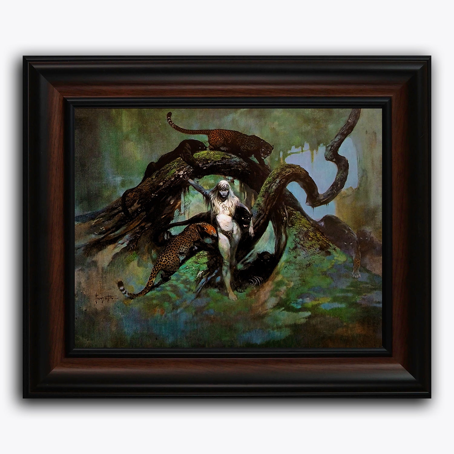 Framed fine art print of Frank Frazetta’s original &