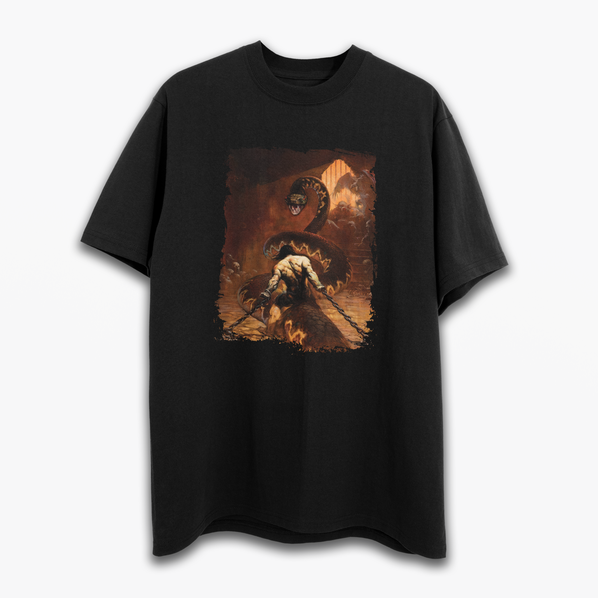 Chained T-Shirt – Frank Frazetta’s Iconic Fantasy Artwork on Soft Cotton Tee