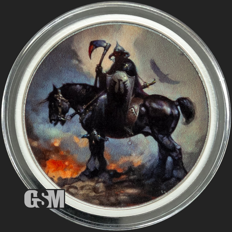 2 oz Frazetta Death Dealer I Silver V1 Round Colorized