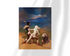 Unframed fine art print of “Cornered” by Frank Frazetta, showcasing a dramatic scene with a warrior, a nude woman, and a dinosaur under an expansive sky.