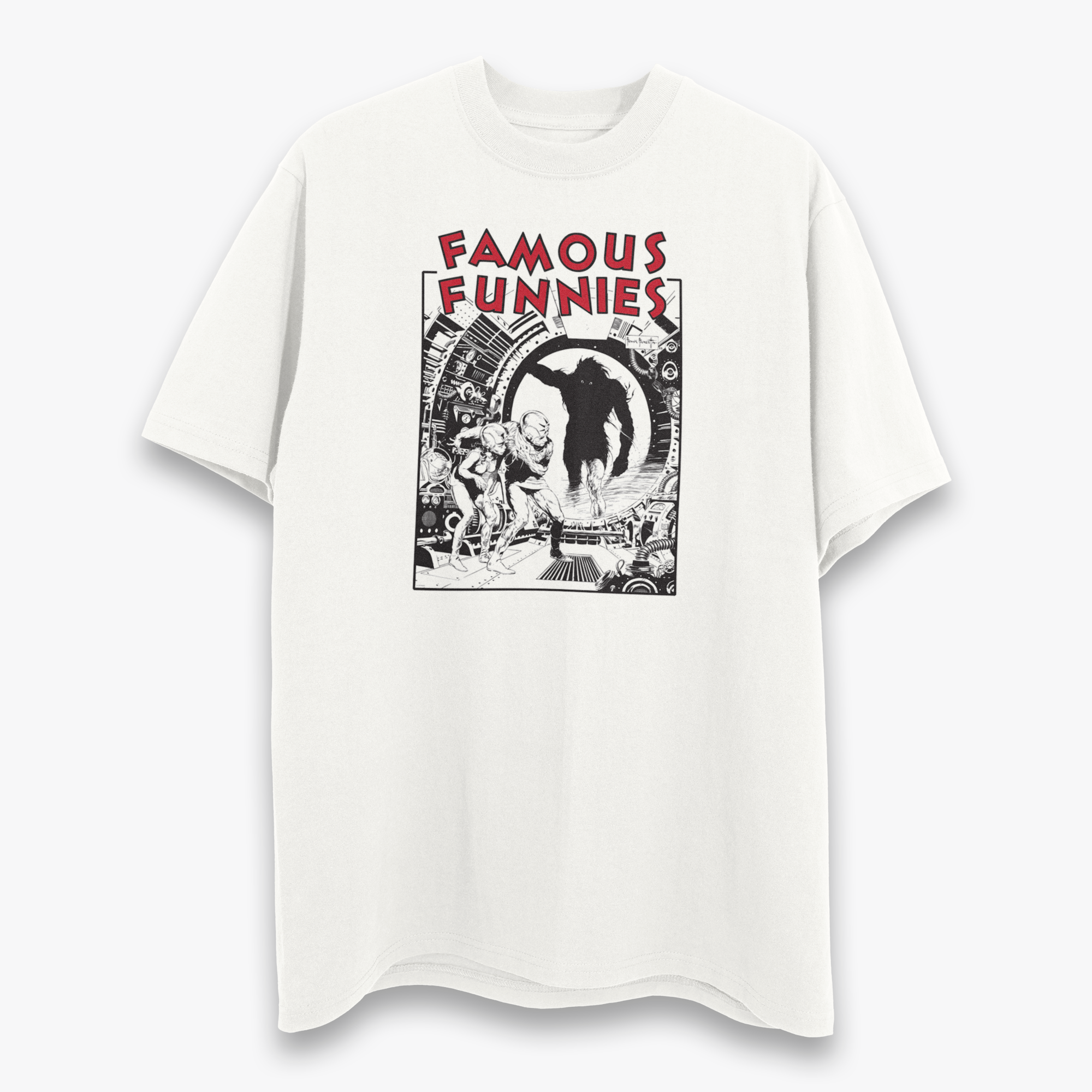 Famous Funnies T-Shirt – Frank Frazetta’s Iconic Sci-fi Comic Cover on Soft Cotton Tee