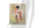 Unframed fine art print of Frazetta’s “Jade Green and Soft Ivory,” featuring a serene female figure wrapped in an ornate cloth, set against a pastel-toned Japanese garden scene.