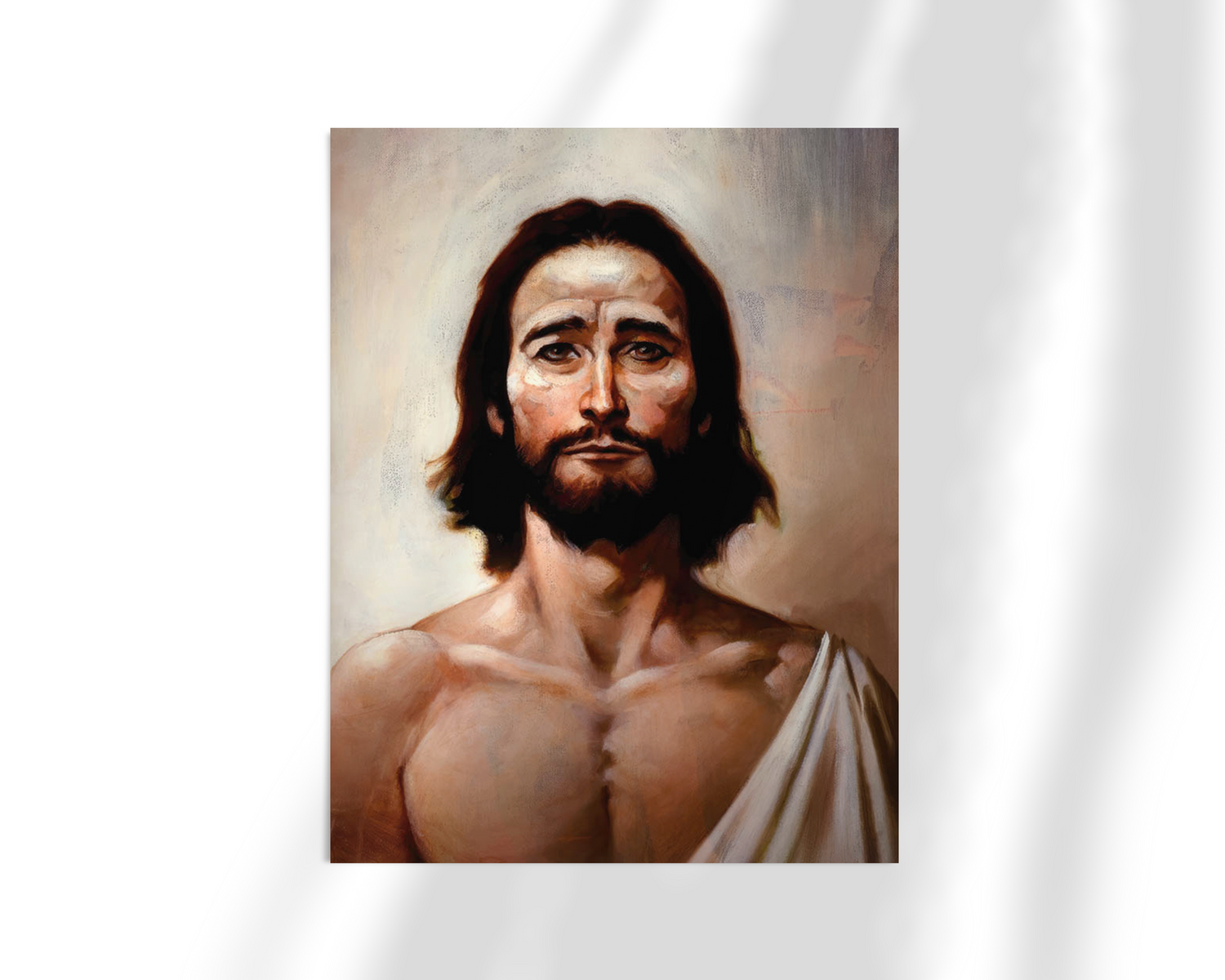 Unframed fine art print of King of Kings by Frank Frazetta. The image presents a powerful, humanized portrait of Christ, radiating quiet strength and compassion.