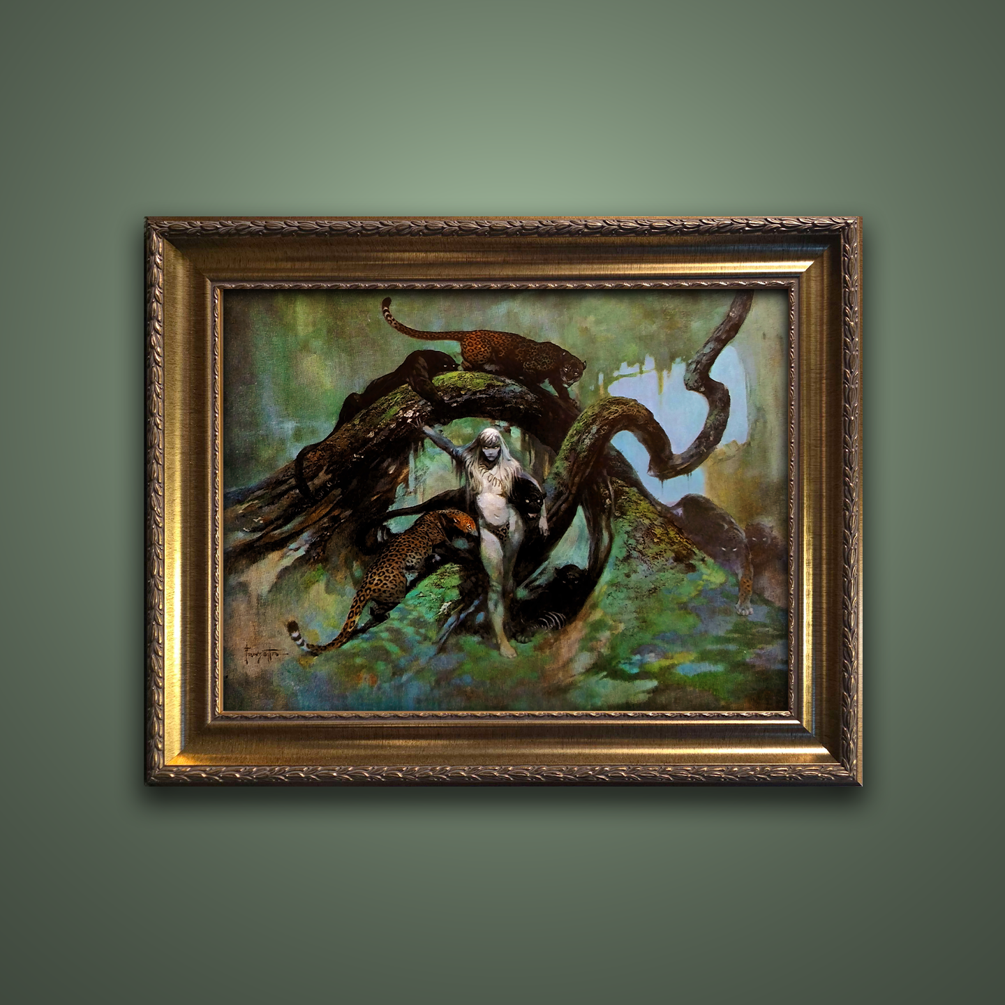 Frank Frazetta’s “Cat Girl” artwork from the Frazetta Art Museum&