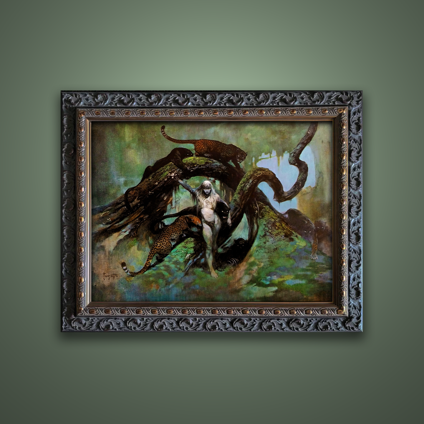 Frank Frazetta’s “Cat Girl” artwork from the Frazetta Art Museum&