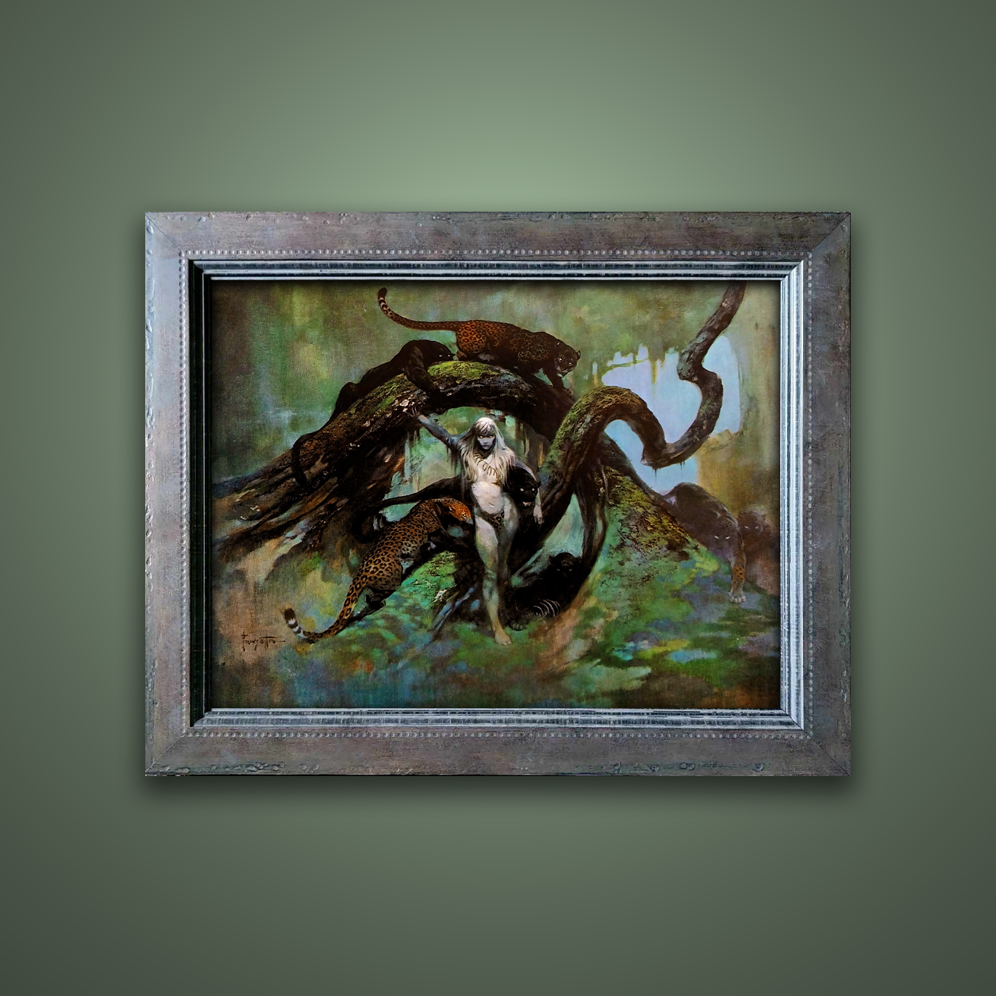 Frank Frazetta’s “Cat Girl” artwork from the Frazetta Art Museum&