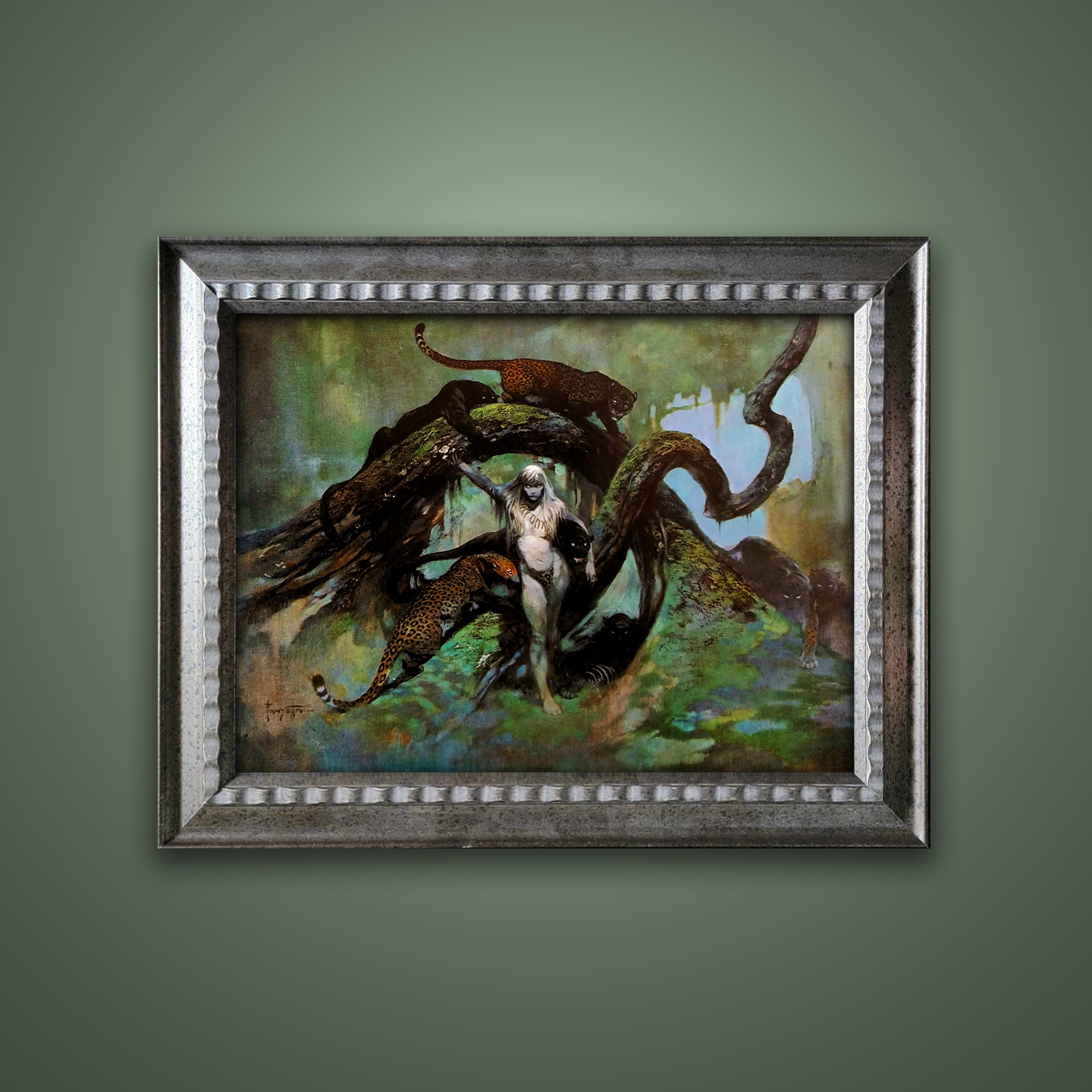 Frank Frazetta’s “Cat Girl” artwork from the Frazetta Art Museum&