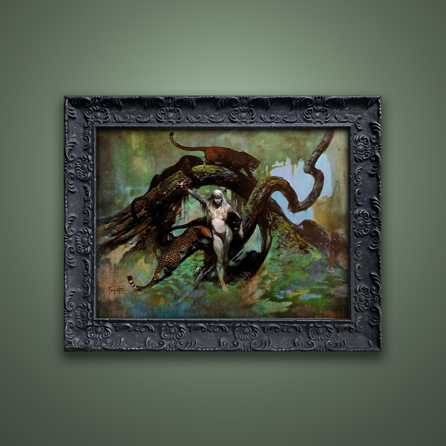 Frank Frazetta’s “Cat Girl” artwork from the Frazetta Art Museum&