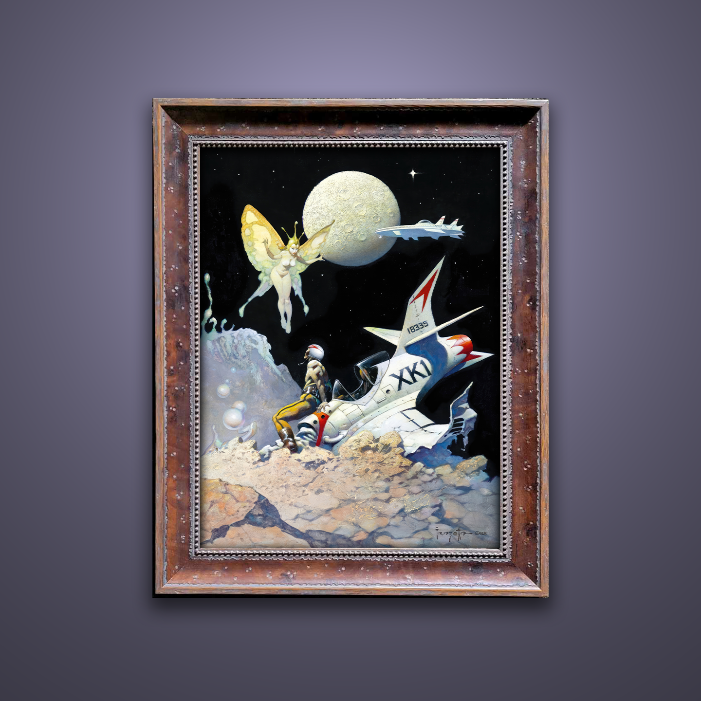 Frank Frazetta’s “The Encounter” artwork from the Frazetta Art Museum&