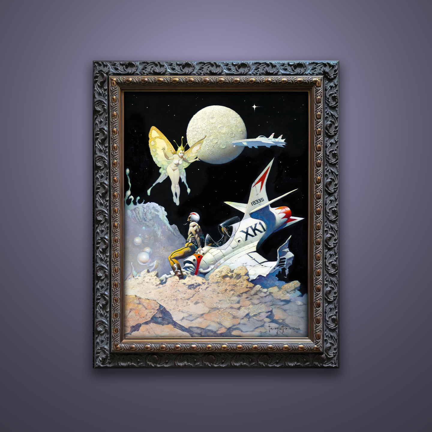 Frank Frazetta’s “The Encounter” artwork from the Frazetta Art Museum&