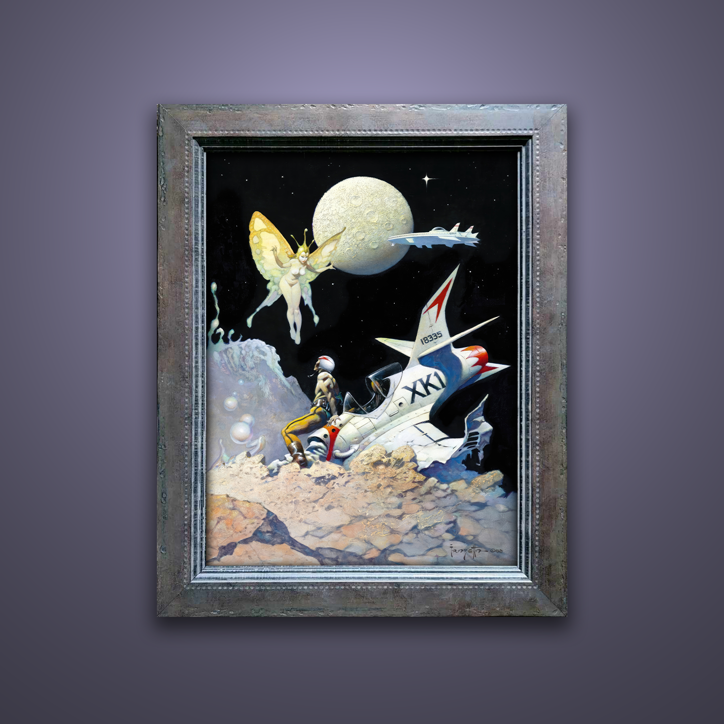 Frank Frazetta’s “The Encounter” artwork from the Frazetta Art Museum&