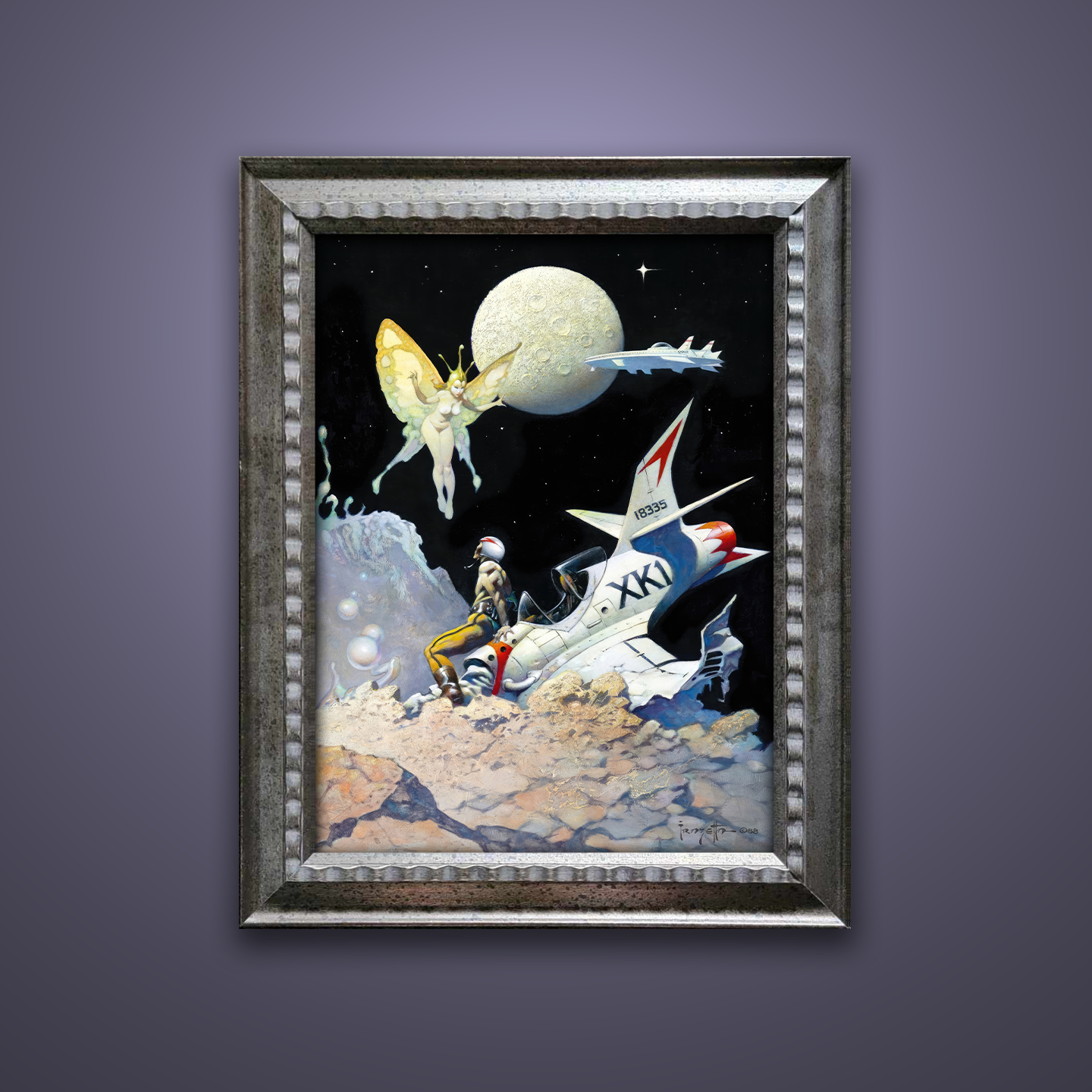 Frank Frazetta’s “The Encounter” artwork from the Frazetta Art Museum&