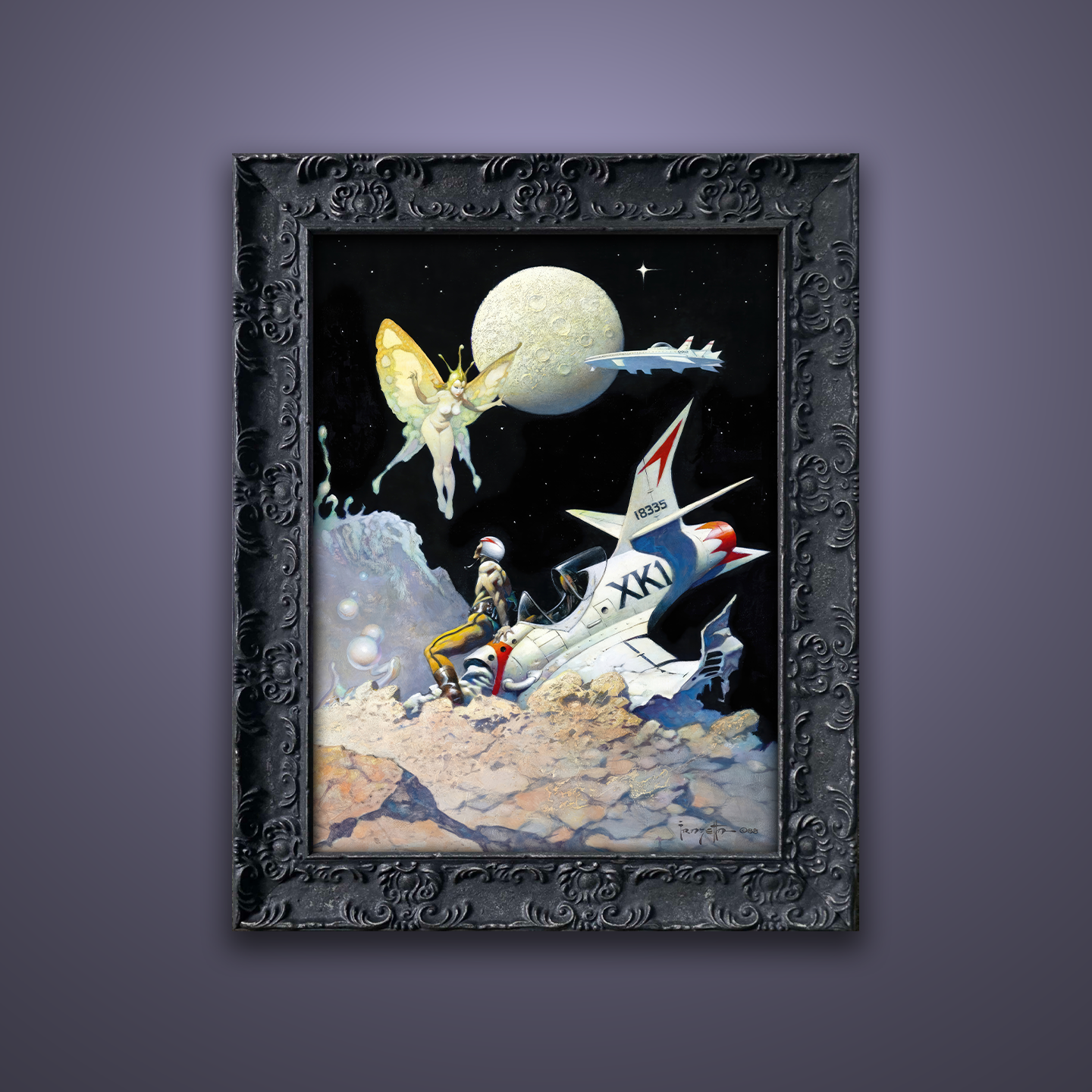 Frank Frazetta’s “The Encounter” artwork from the Frazetta Art Museum&