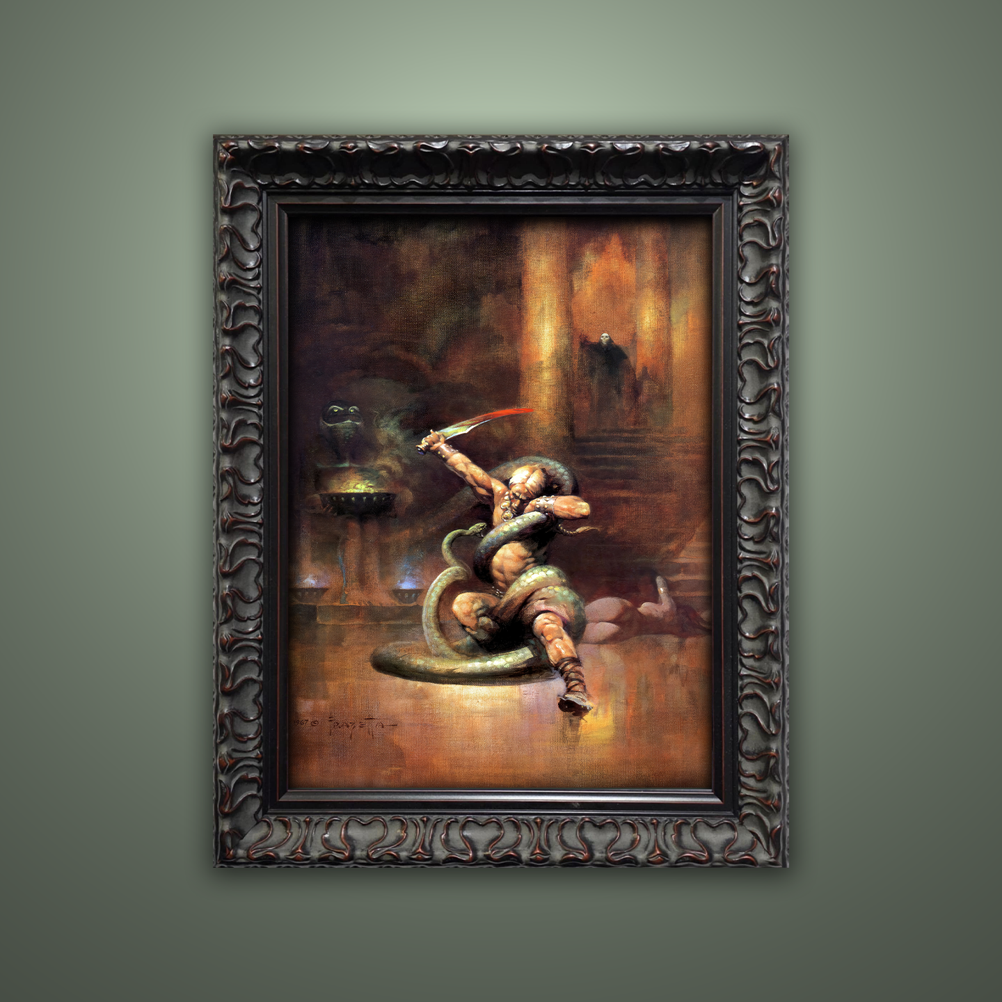 Frank Frazetta’s “Green Death” artwork from the Frazetta Art Museum&