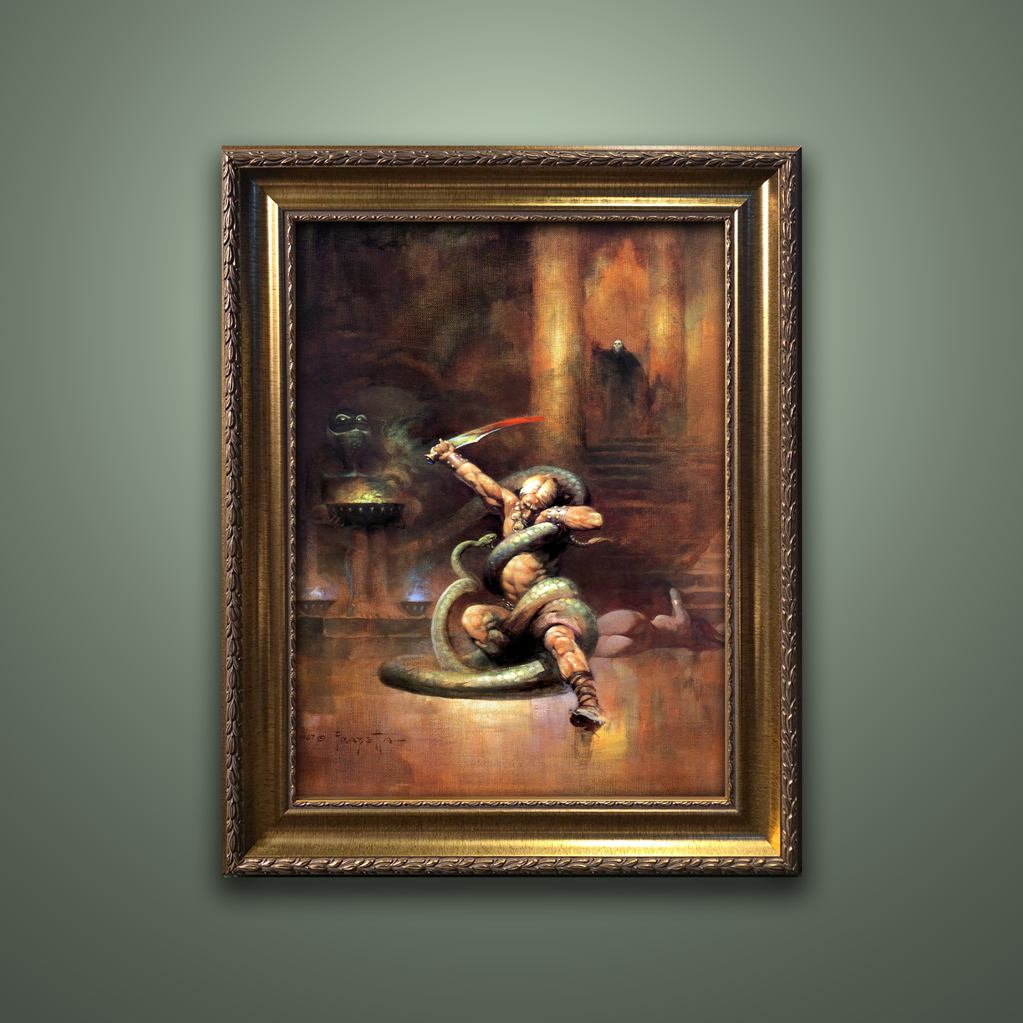 Frank Frazetta’s “Green Death” artwork from the Frazetta Art Museum&