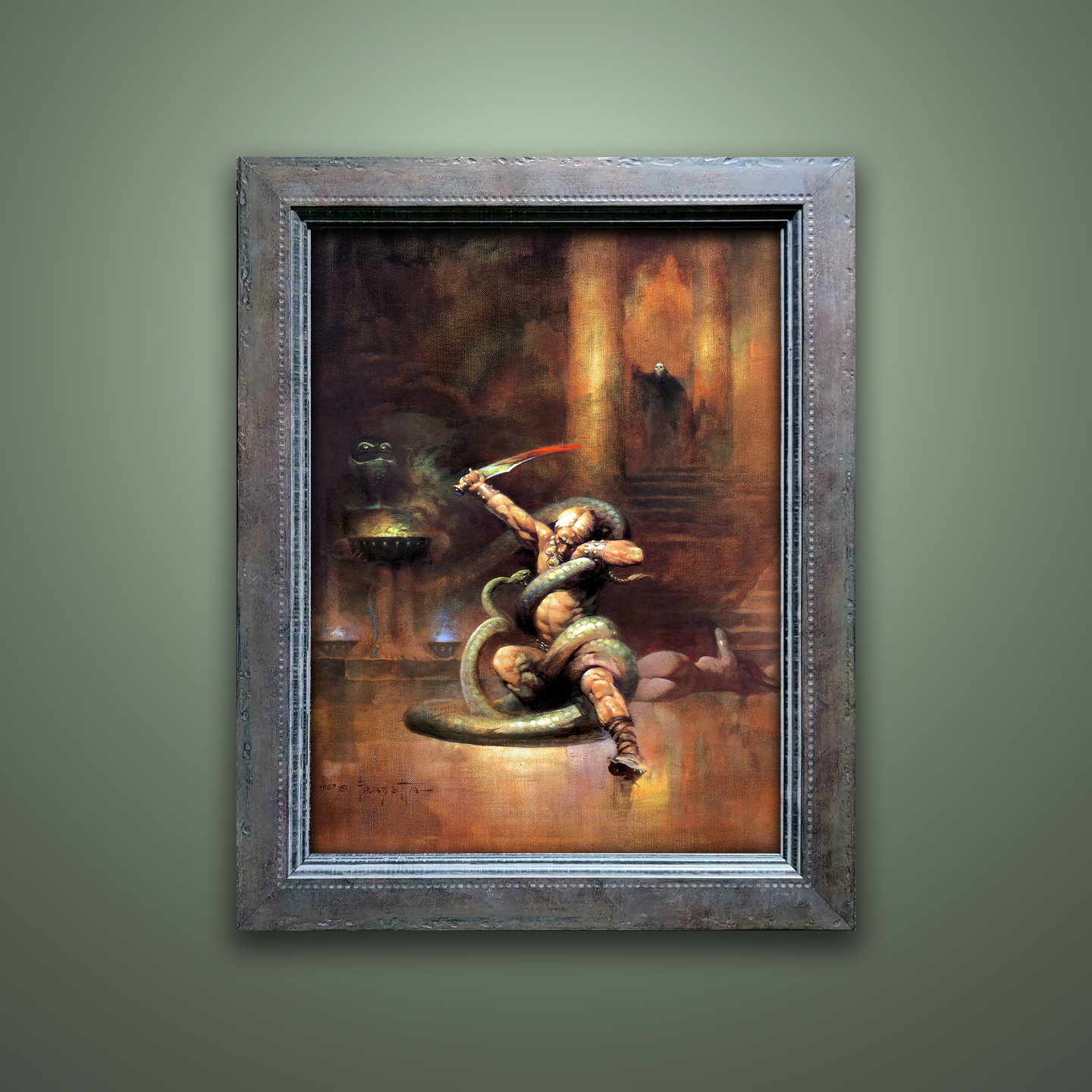 Frank Frazetta’s “Green Death” artwork from the Frazetta Art Museum&