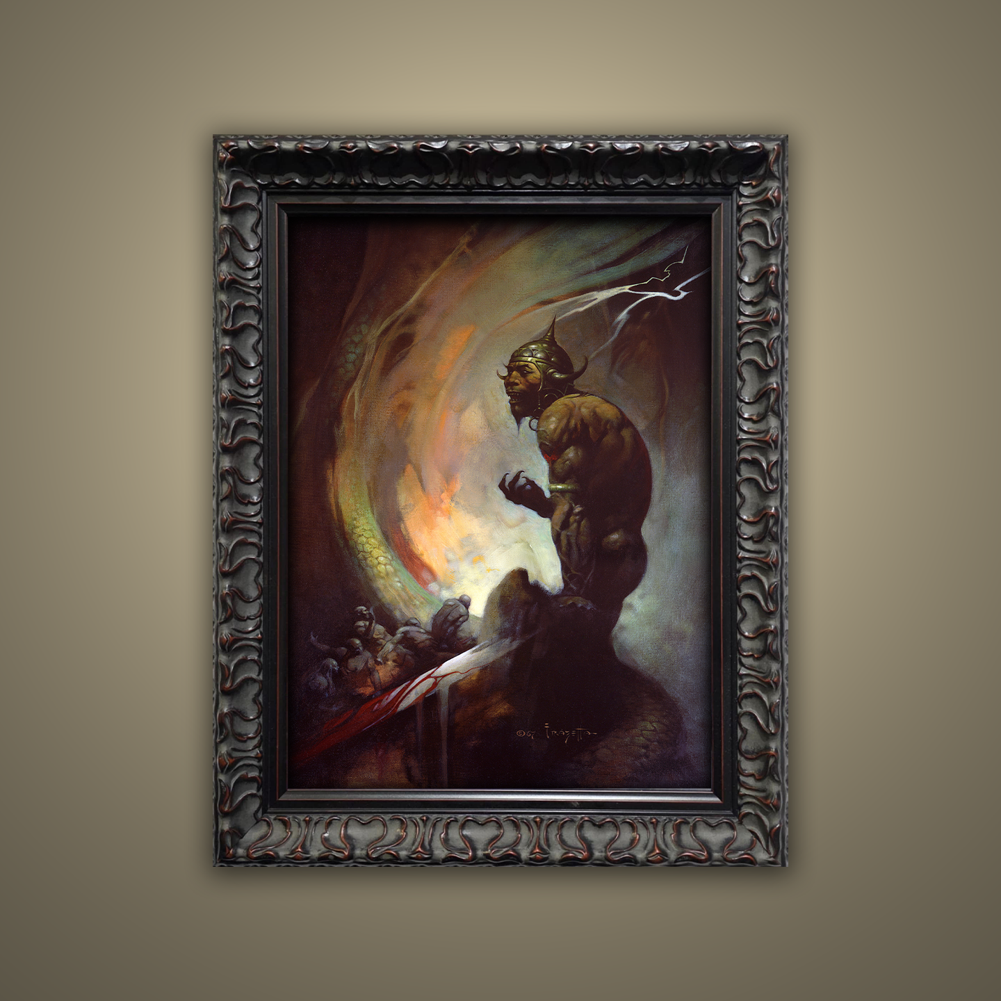 Frank Frazetta’s “Mongol Tyrant” artwork from the Frazetta Art Museum&