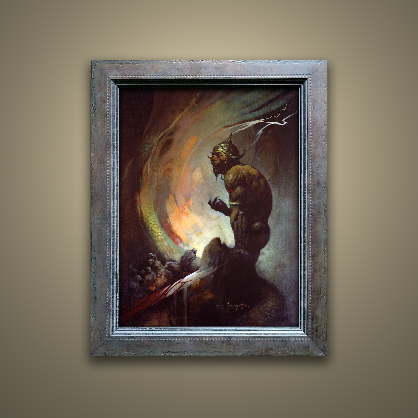 Frank Frazetta’s “Mongol Tyrant” artwork from the Frazetta Art Museum&