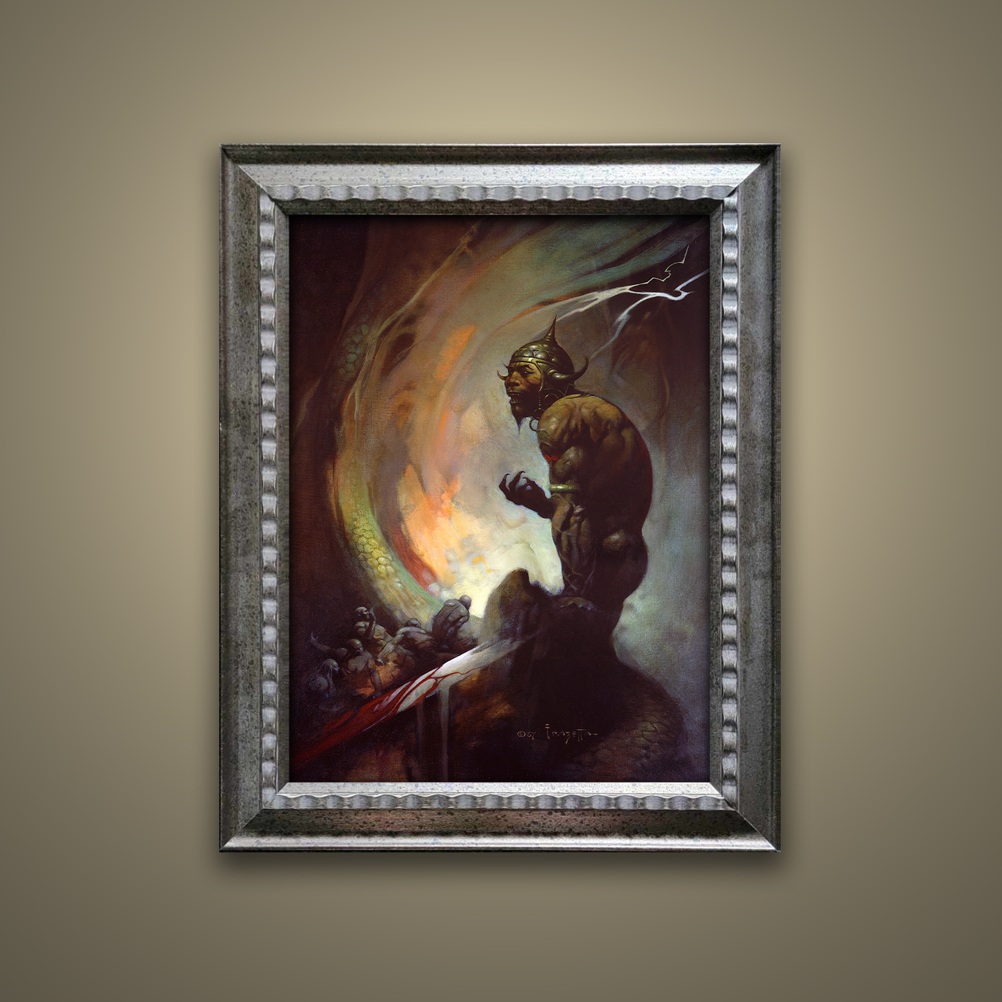 Frank Frazetta’s “Mongol Tyrant” artwork from the Frazetta Art Museum&