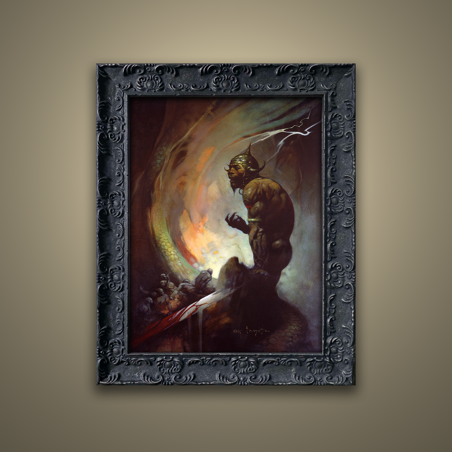 Frank Frazetta’s “Mongol Tyrant” artwork from the Frazetta Art Museum&