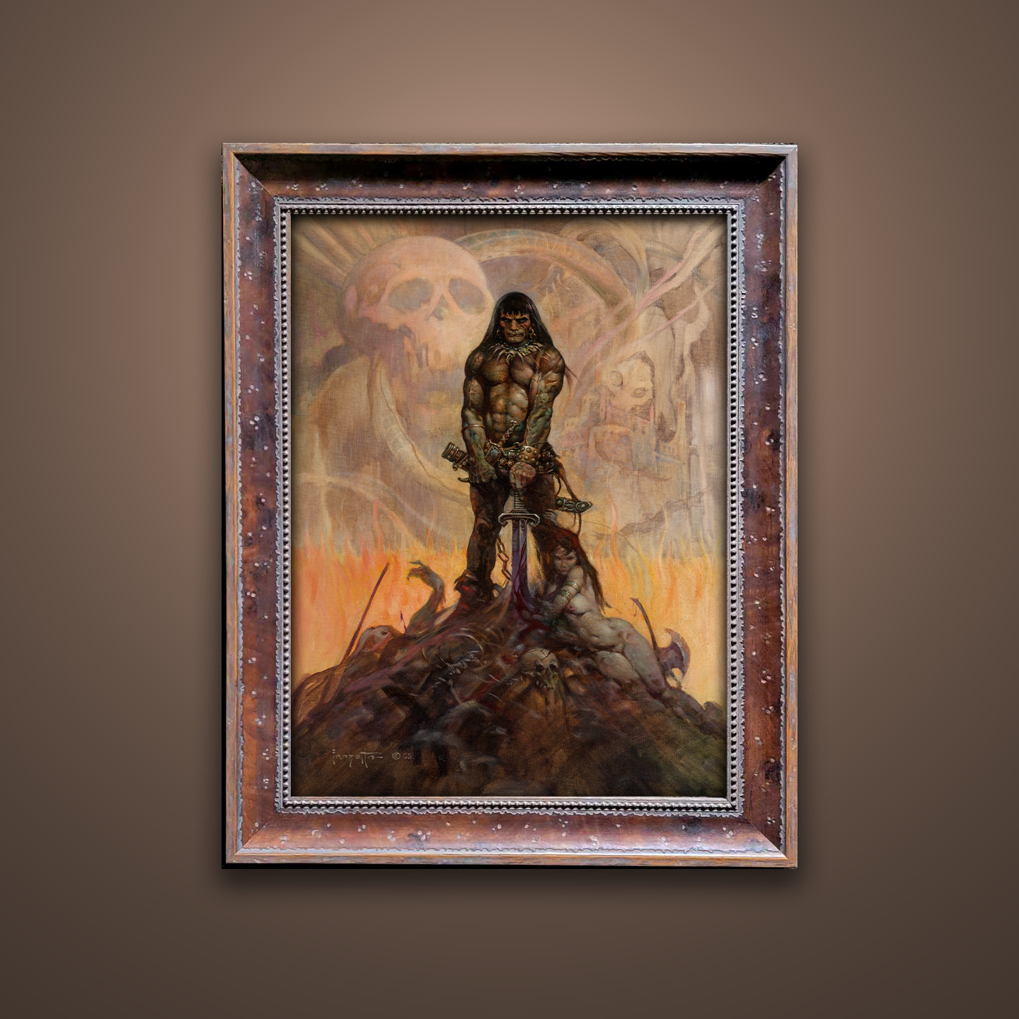 Frank Frazetta’s “Barbarian” artwork from the Frazetta Art Museum&