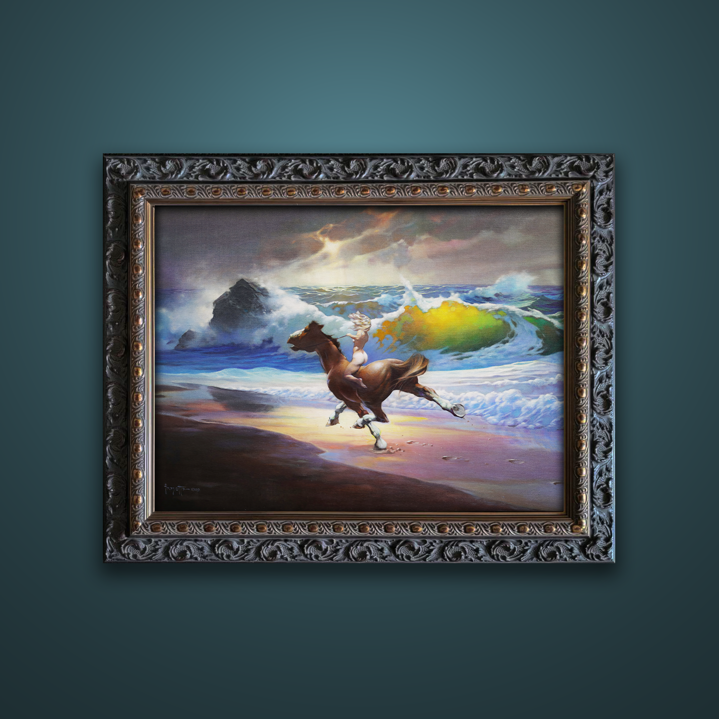 Frank Frazetta’s “Wild Ride” artwork from the Frazetta Art Museum&