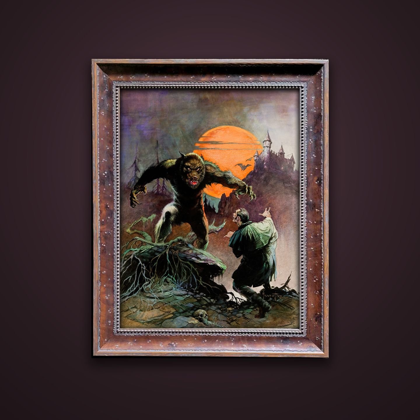 Frank Frazetta’s “The Wolfman” artwork from the Frazetta Art Museum&