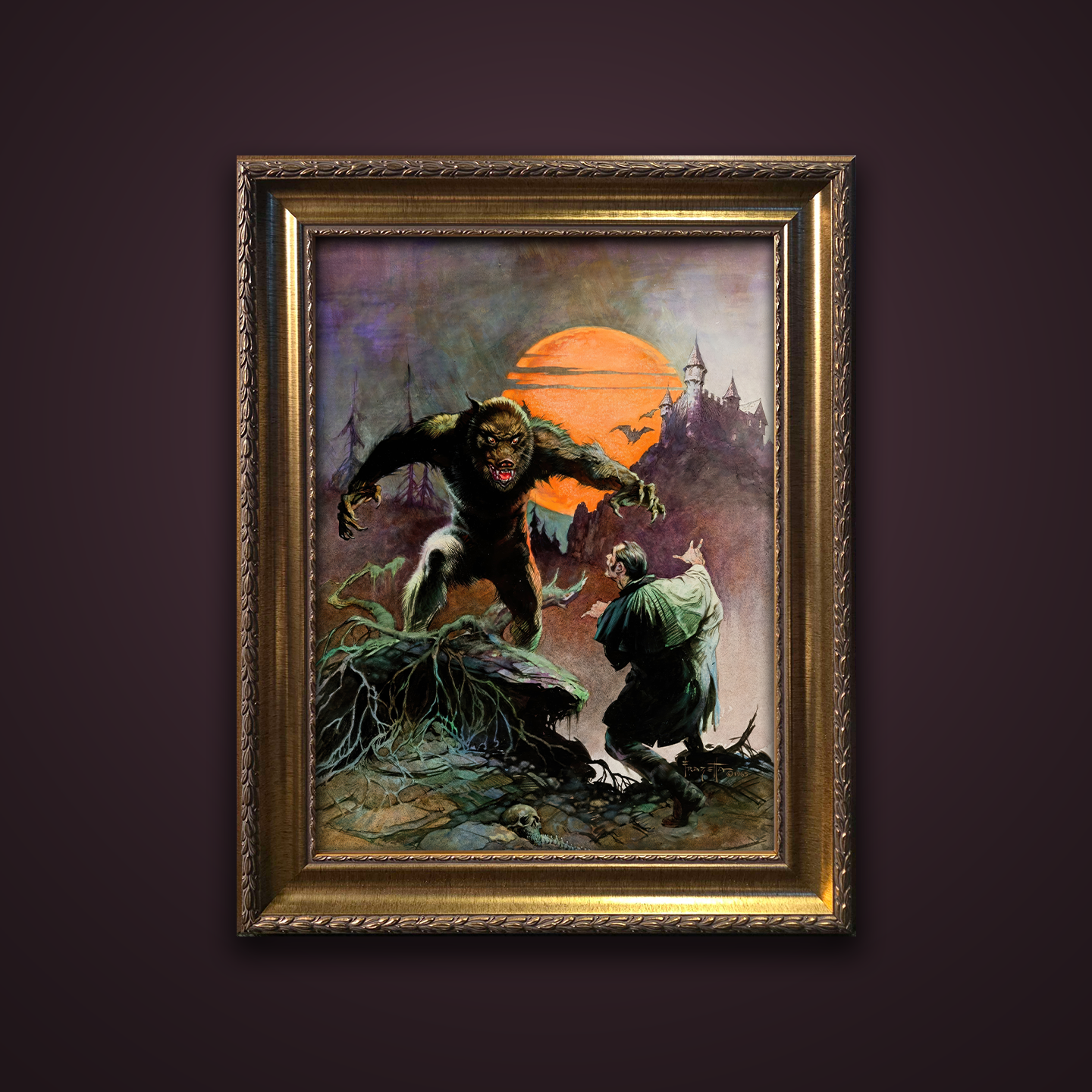Frank Frazetta’s “The Wolfman” artwork from the Frazetta Art Museum&