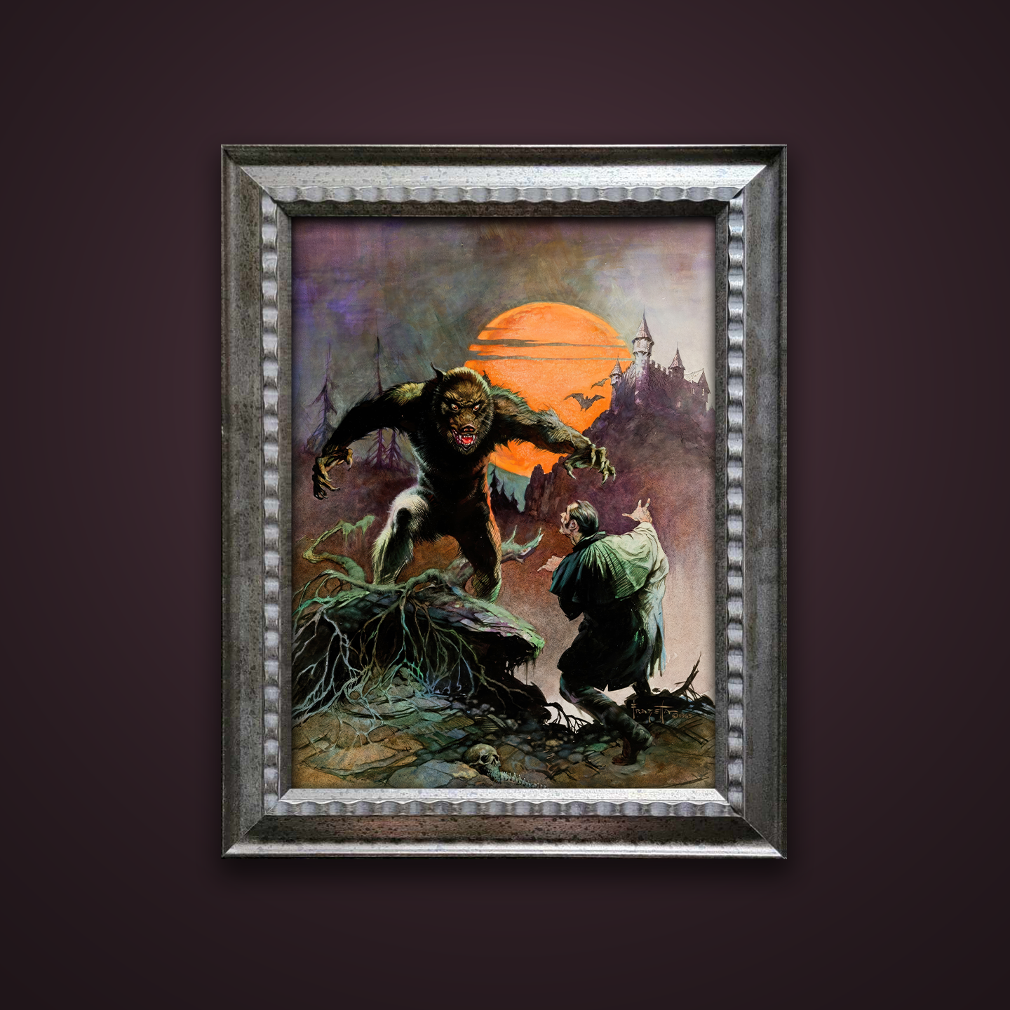 Frank Frazetta’s “The Wolfman” artwork from the Frazetta Art Museum&