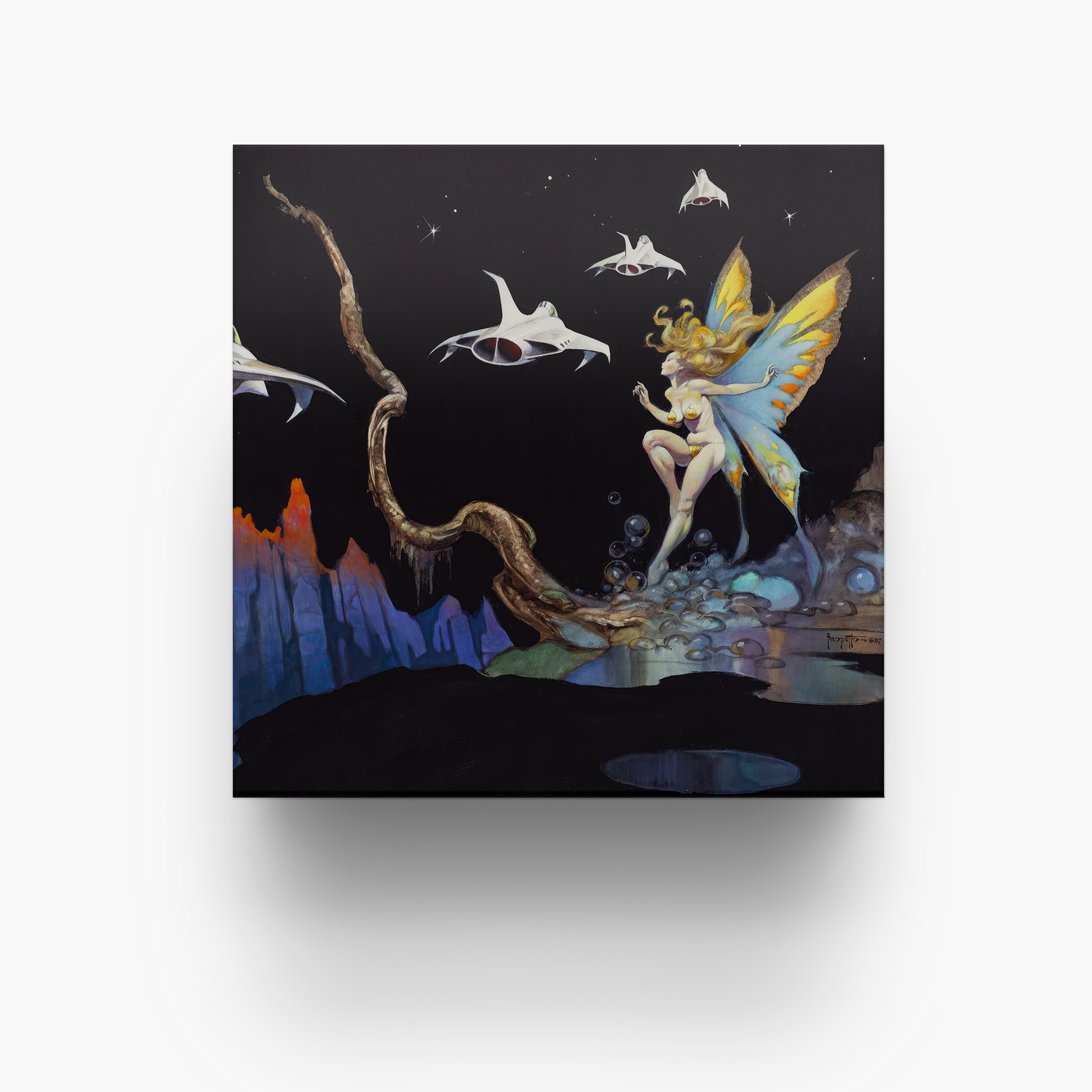 Frazetta 4x4 inch ceramic coaster featuring Frazetta&