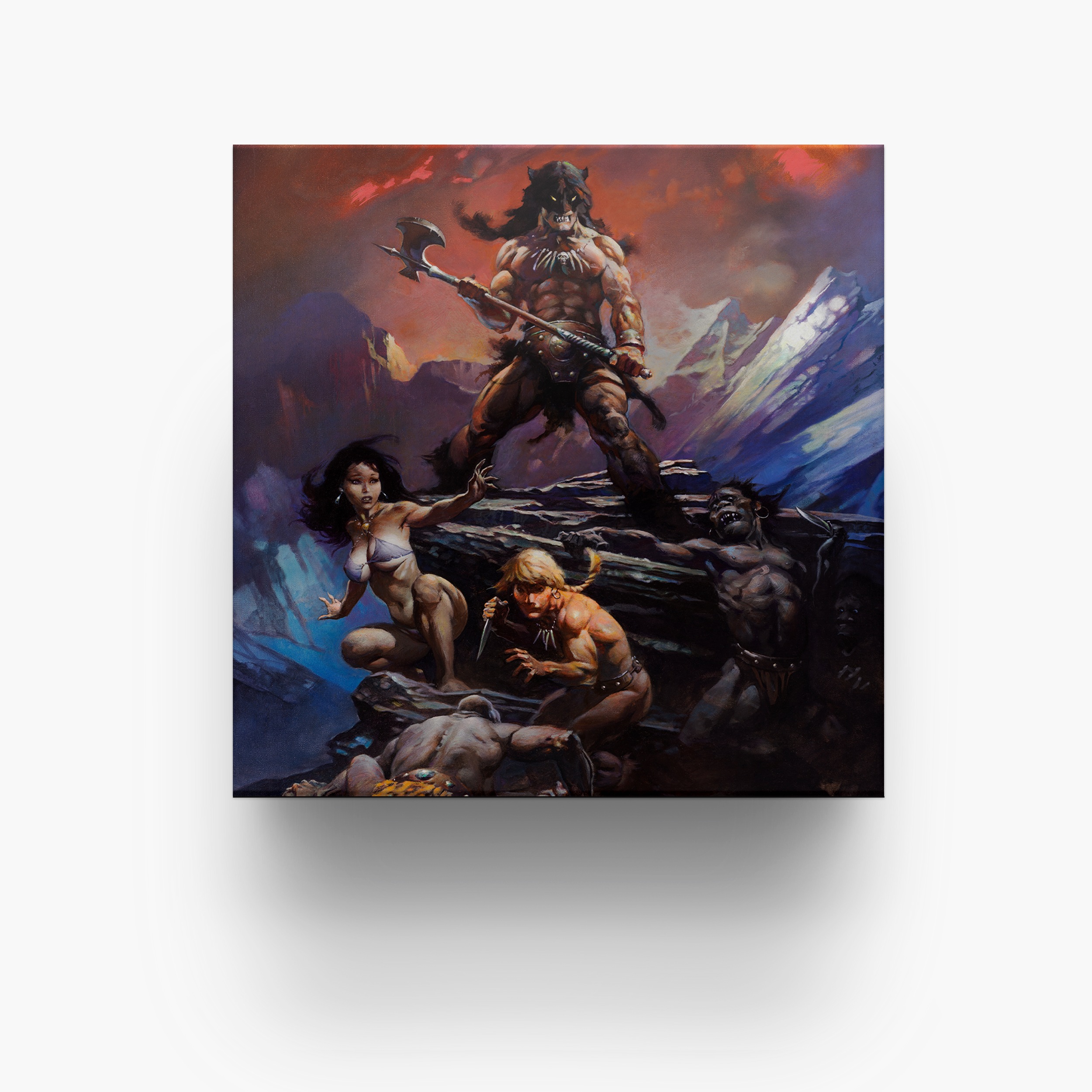 Frazetta 4x4 inch ceramic coaster featuring Frazetta&