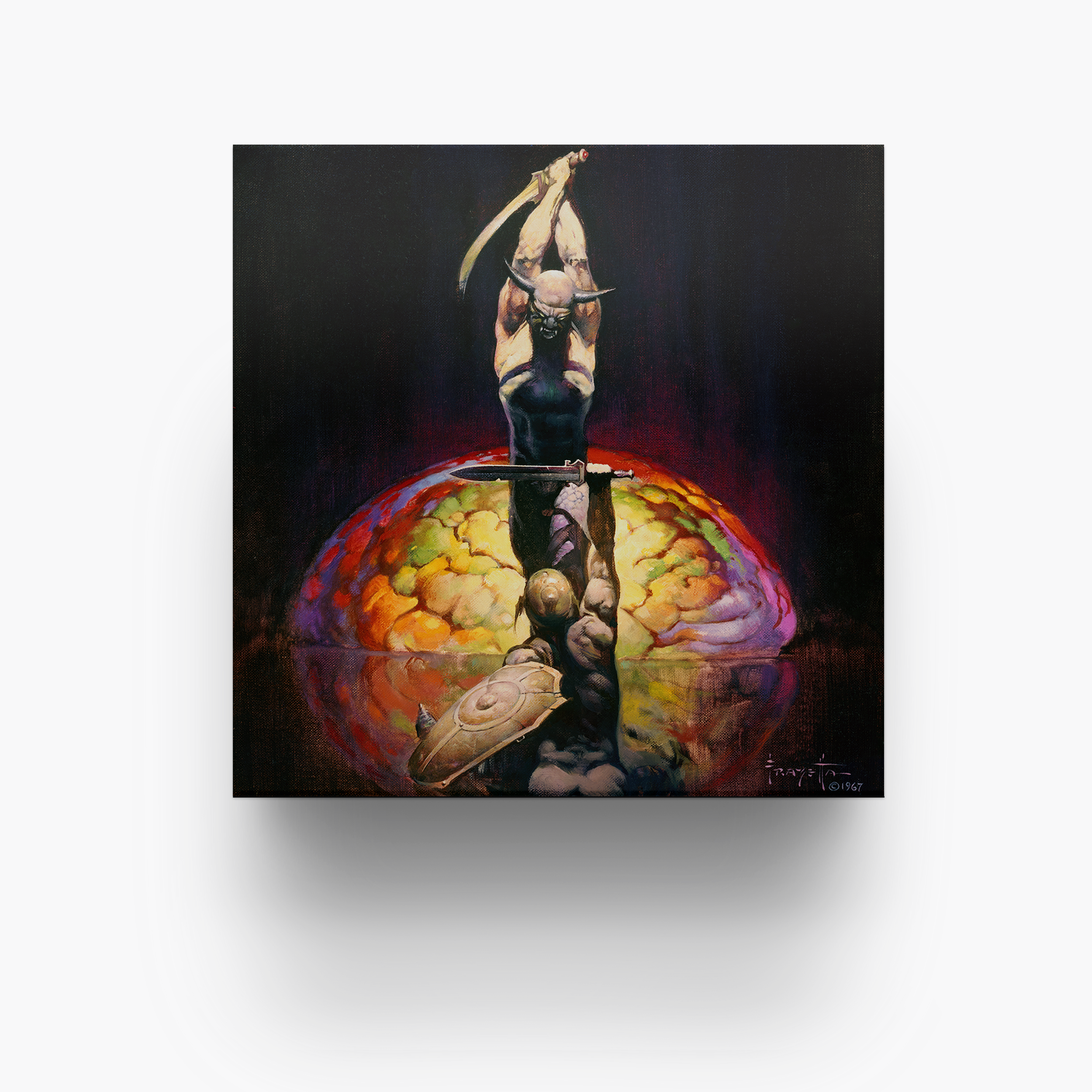 Frazetta 4x4 inch ceramic coaster featuring Frazetta&