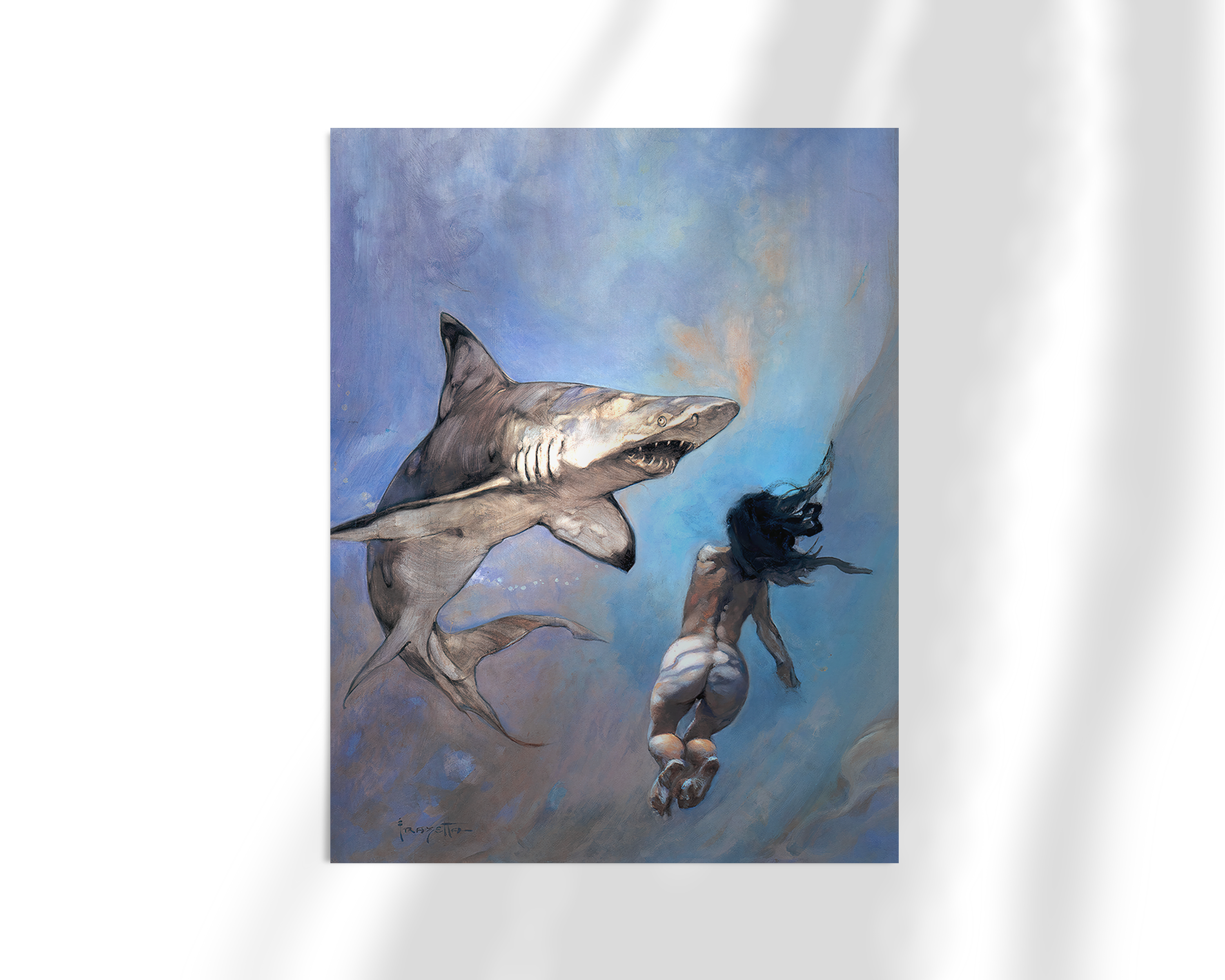 "Unframed fine art print of Frank Frazetta’s &