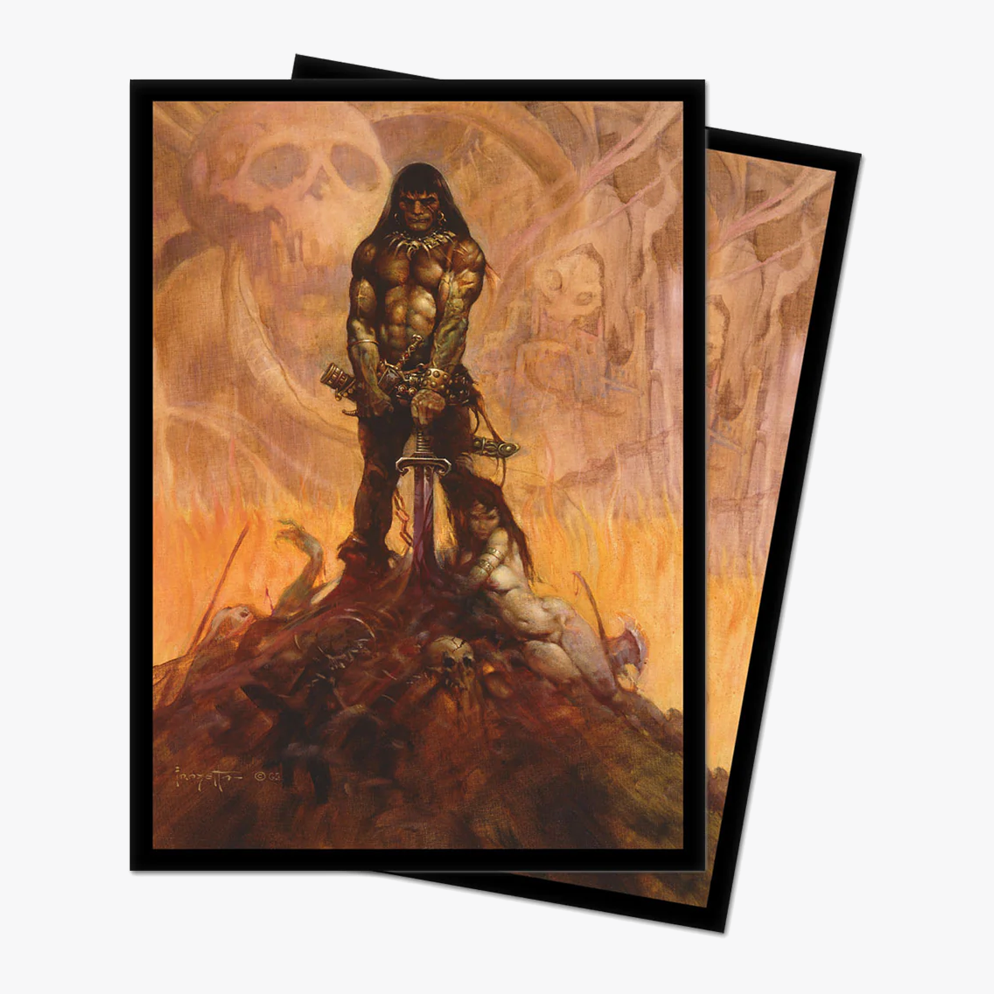 Gaming card sleeves featuring Frazetta&