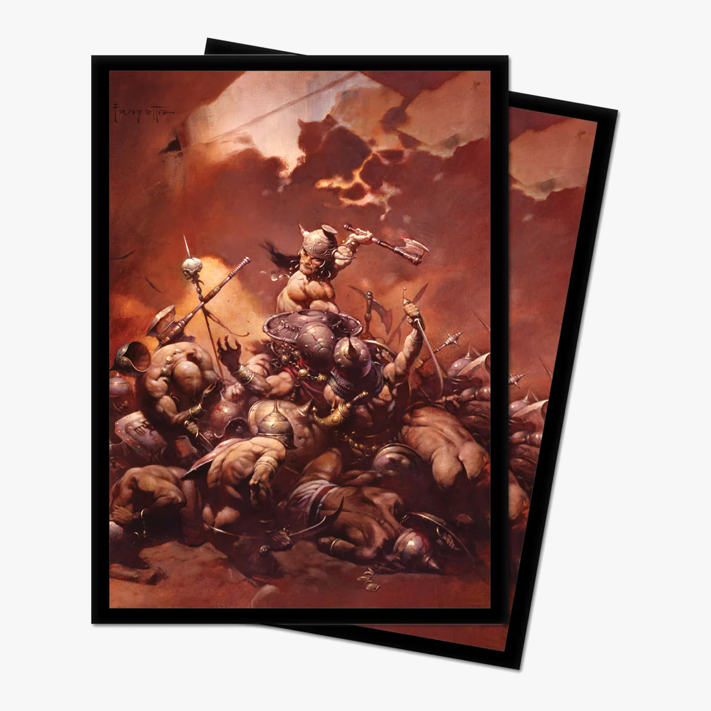 Gaming card sleeves featuring Frazetta&