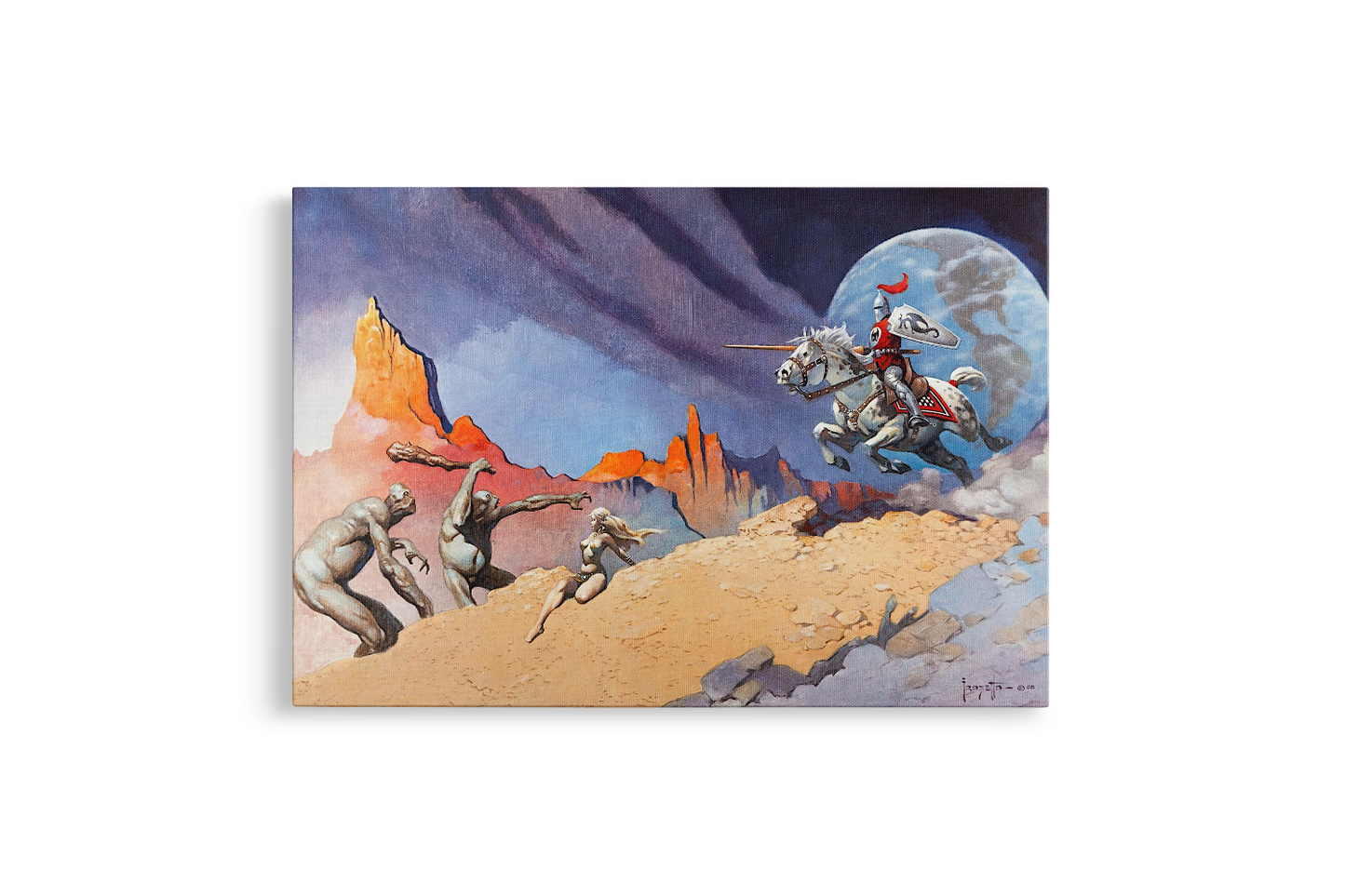 Moon Rider Mini Wrap-Around Canvas Art