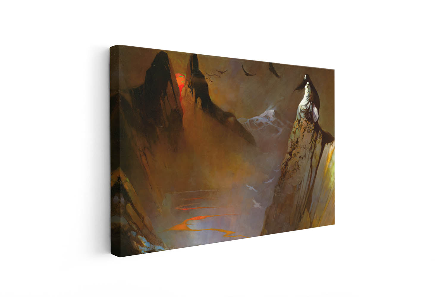 Red Moon, Black Mountain Canvas Wrap B-Stock