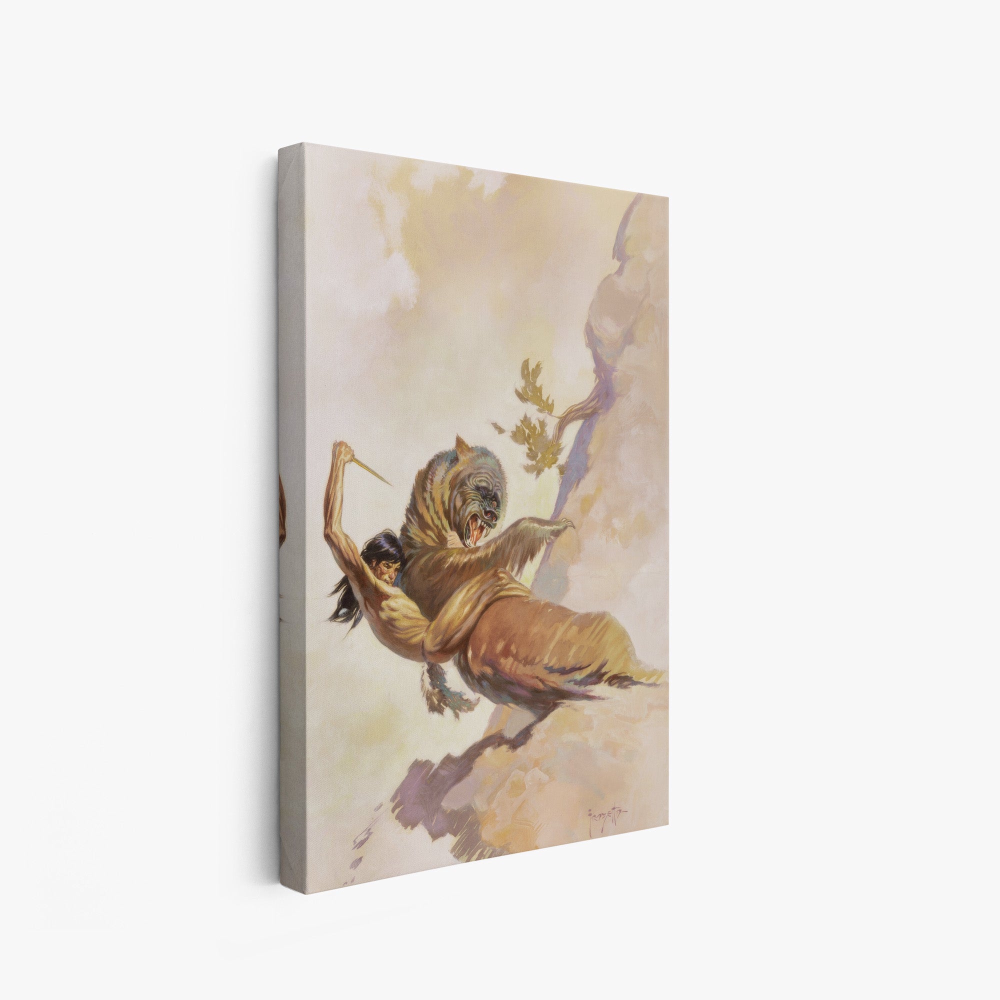 A canvas print of Frazetta’s The Earth&