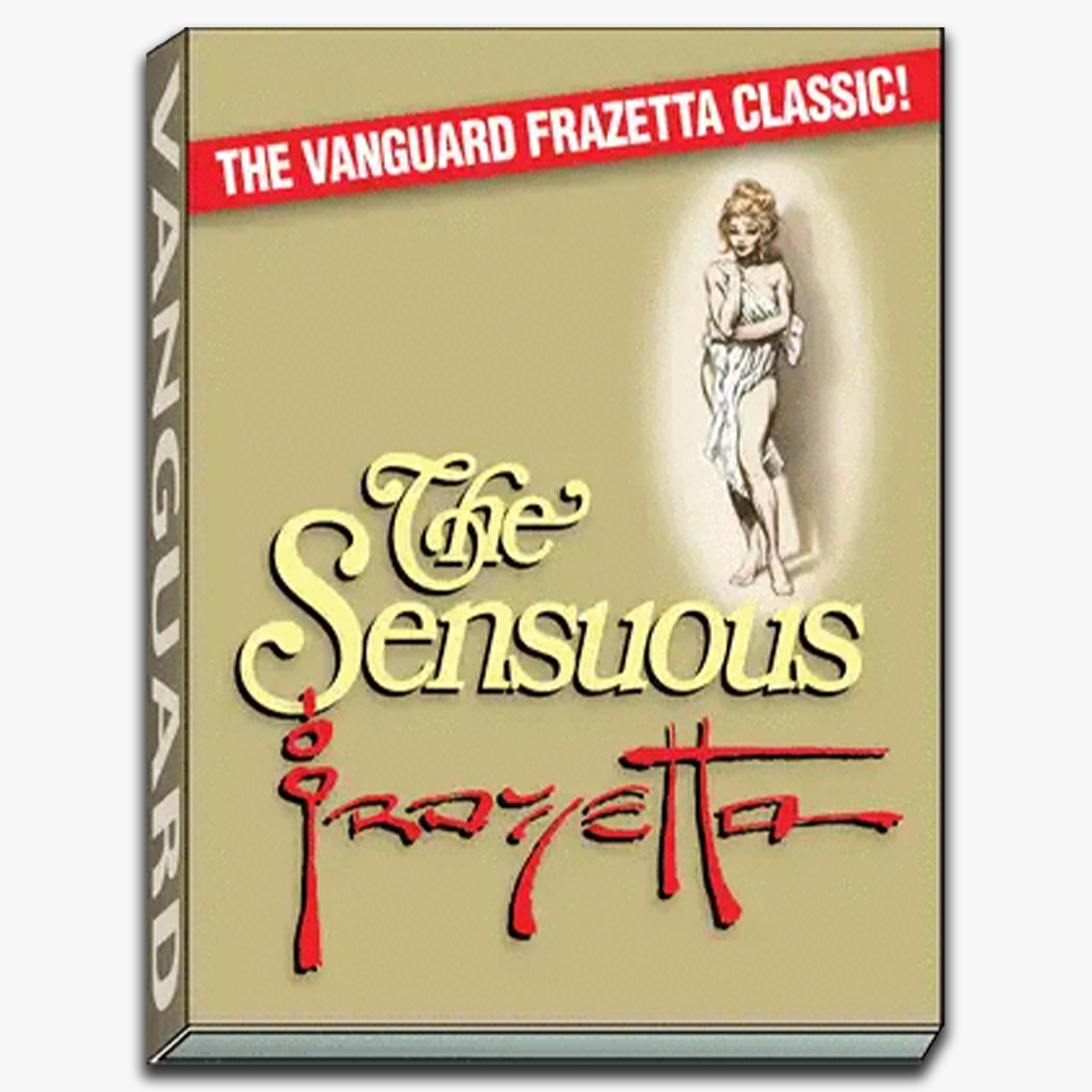 Cover of The Sensuous Frazetta book, showcasing the artwork of Frank Frazetta and featuring the title in bold, stylized text. The cover highlights the classic nature of the Frazetta art, with an emphasis on its allure and sensuality.