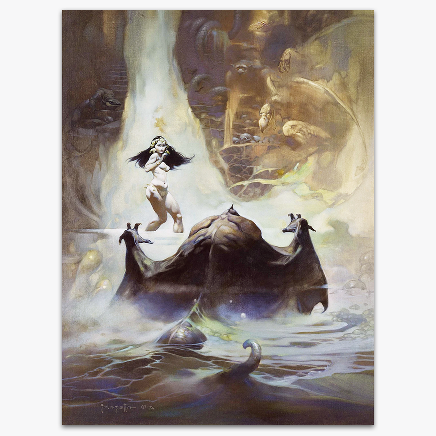 Vintage print of At the Earth&