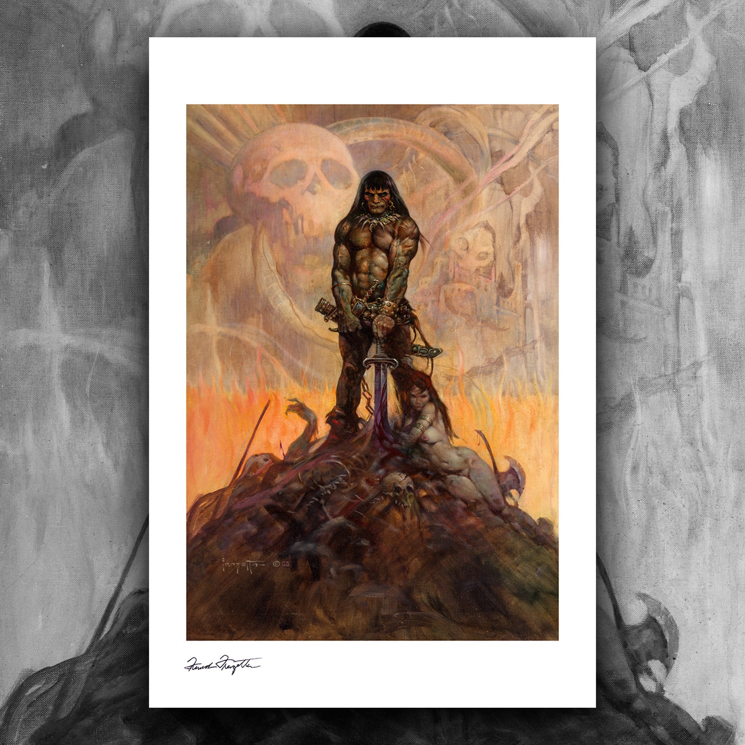 Barbarian Giclée – Premium Museum-Quality Print Featuring Frank Frazetta’s Iconic Artwork