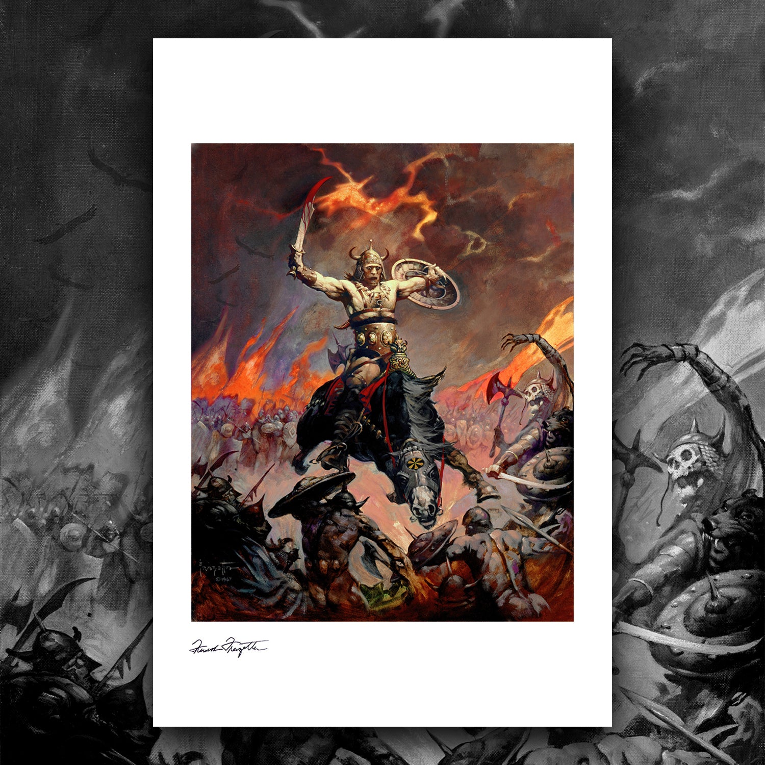 The Berserker Giclée – Premium Museum-Quality Print Featuring Frank Frazetta’s Iconic Artwork