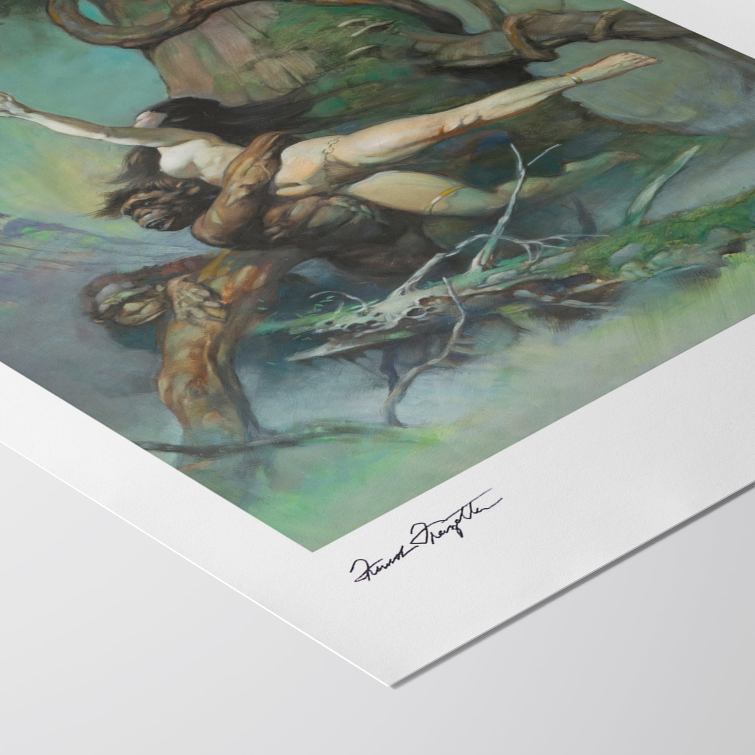 Detailed View of Captive Princess Giclée – High-Resolution Print Capturing the Rich Colors and Textures of Frazetta’s Painting