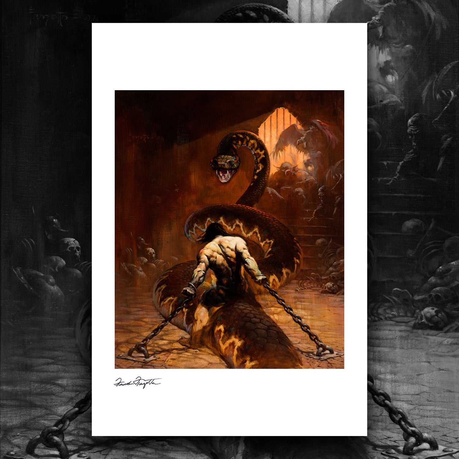 Chained Giclée – Premium Museum-Quality Print Featuring Frank Frazetta’s Iconic Artwork