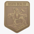 Tan-colored Death Dealer tactical patch with embossed artwork, paying tribute to Frank Frazetta’s legendary fantasy warrior